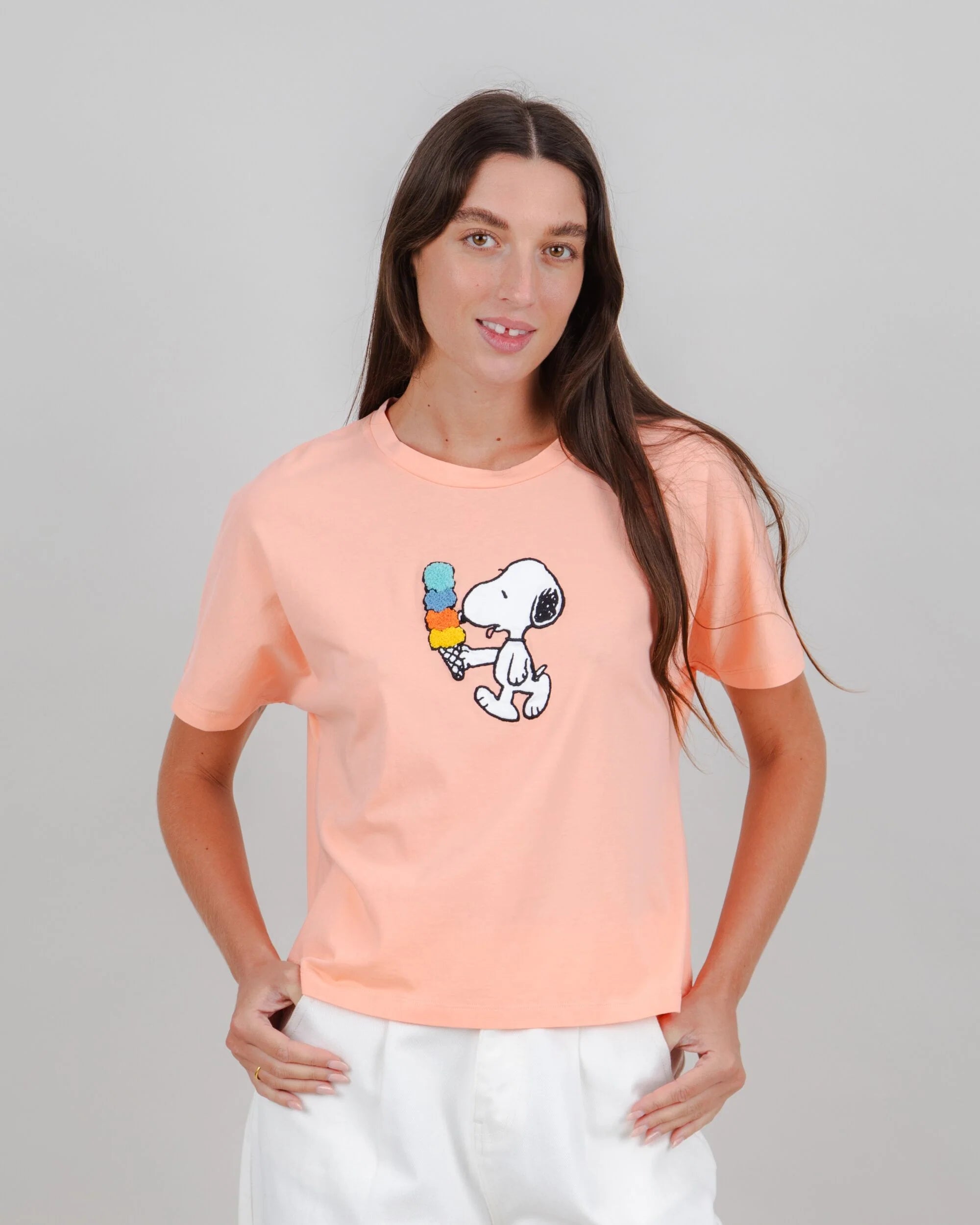 Oversize Tee Peanuts Icecream Pink