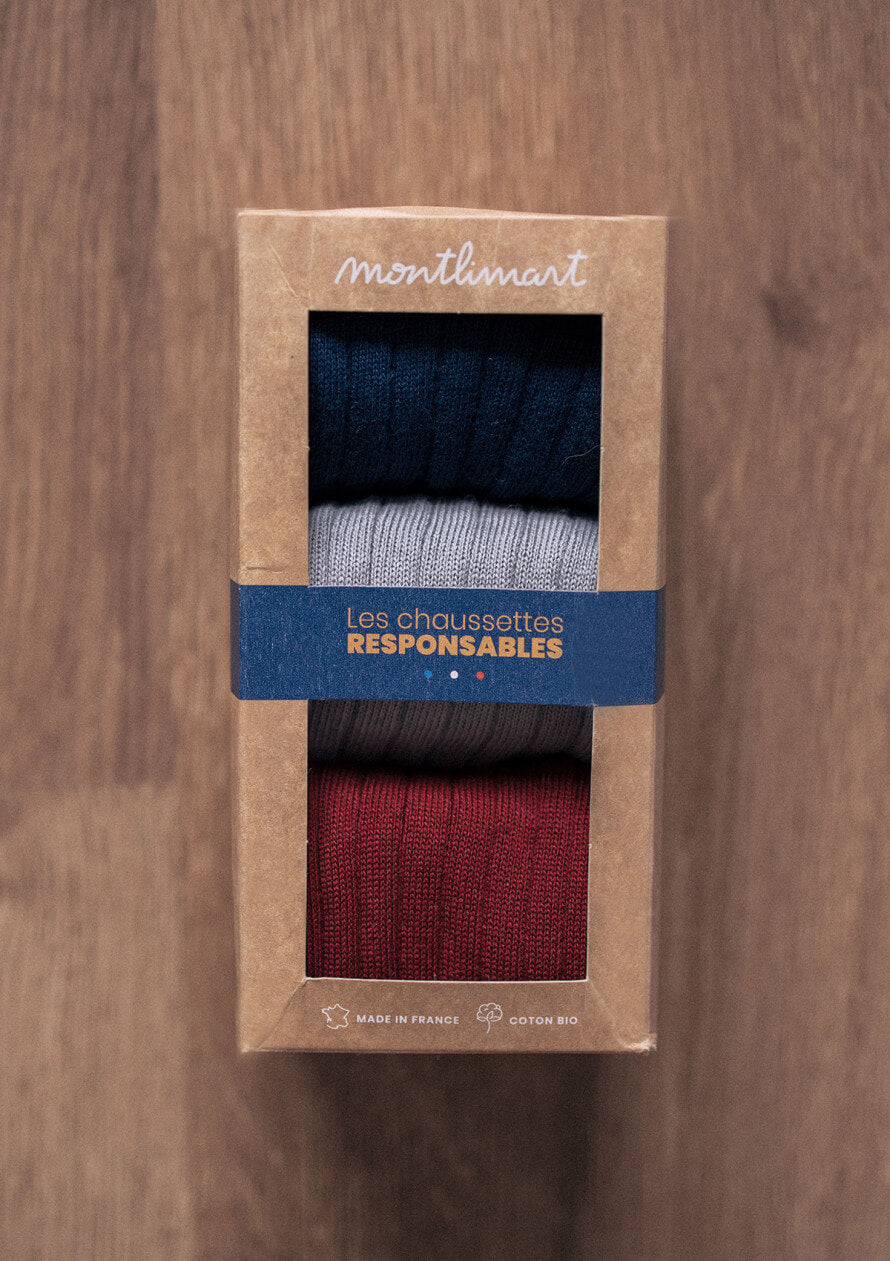 Gerippte Socken im Box-Set