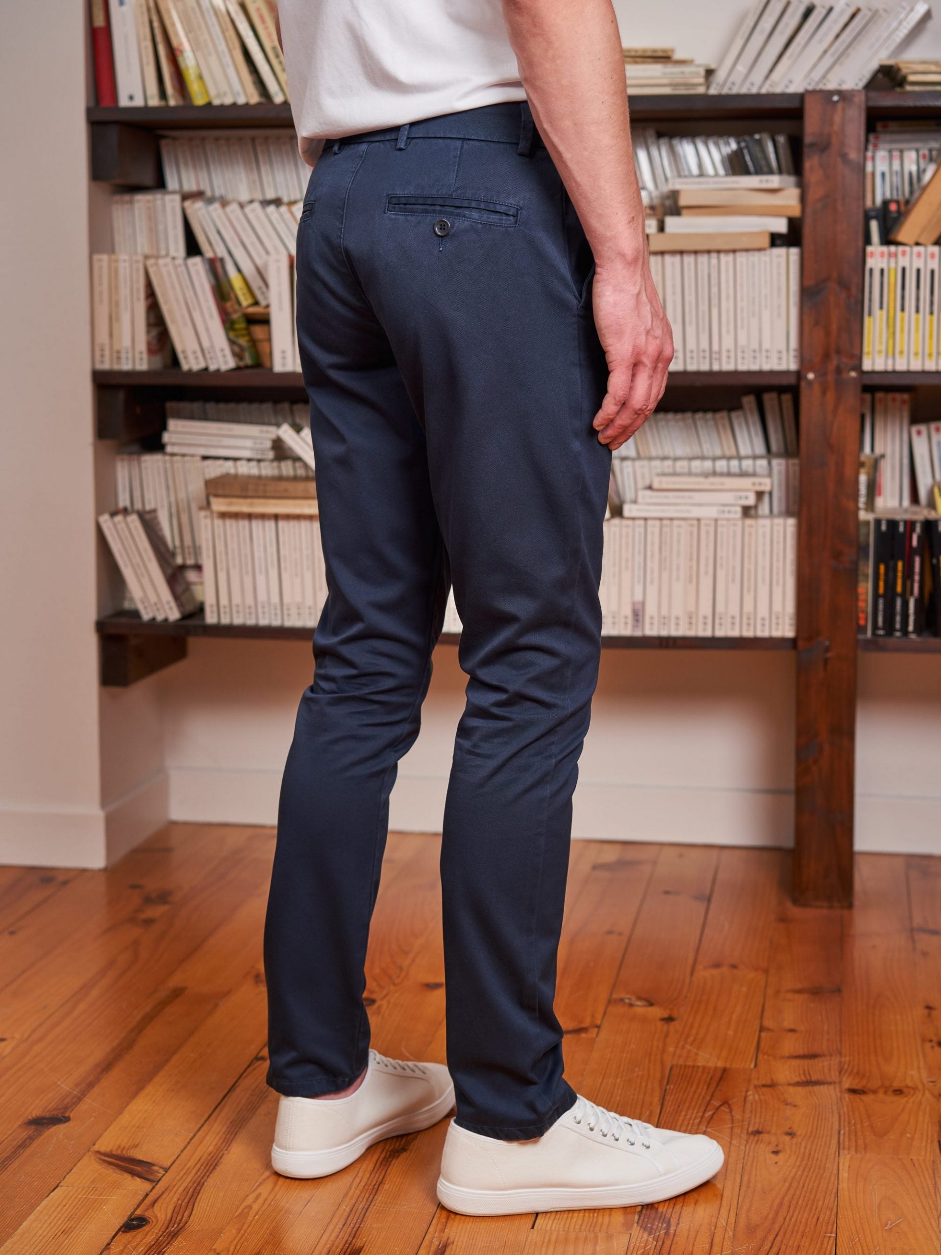 Chino en coton bio Arthur Bleu Marine