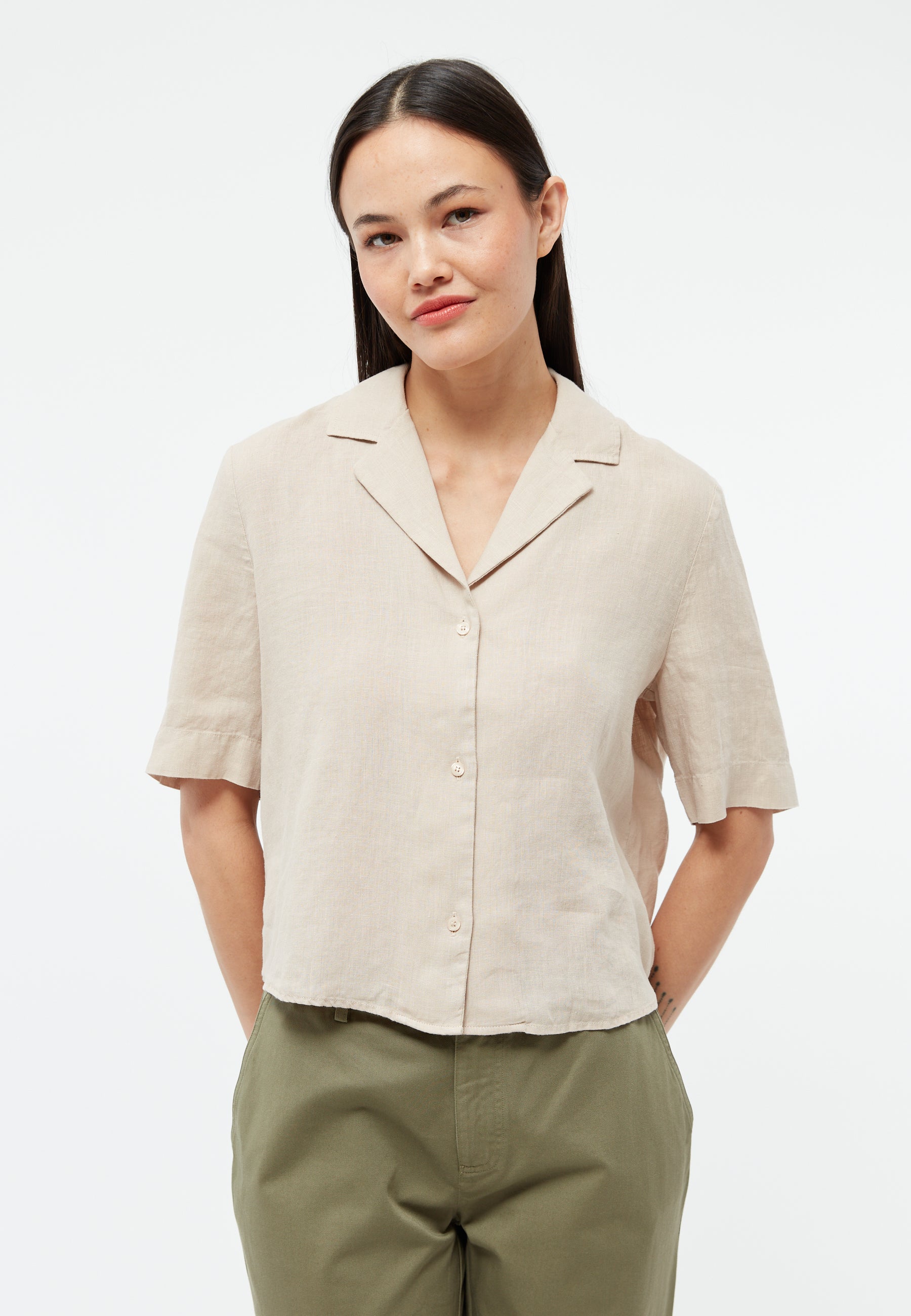 Leinenhemd Carol Beige