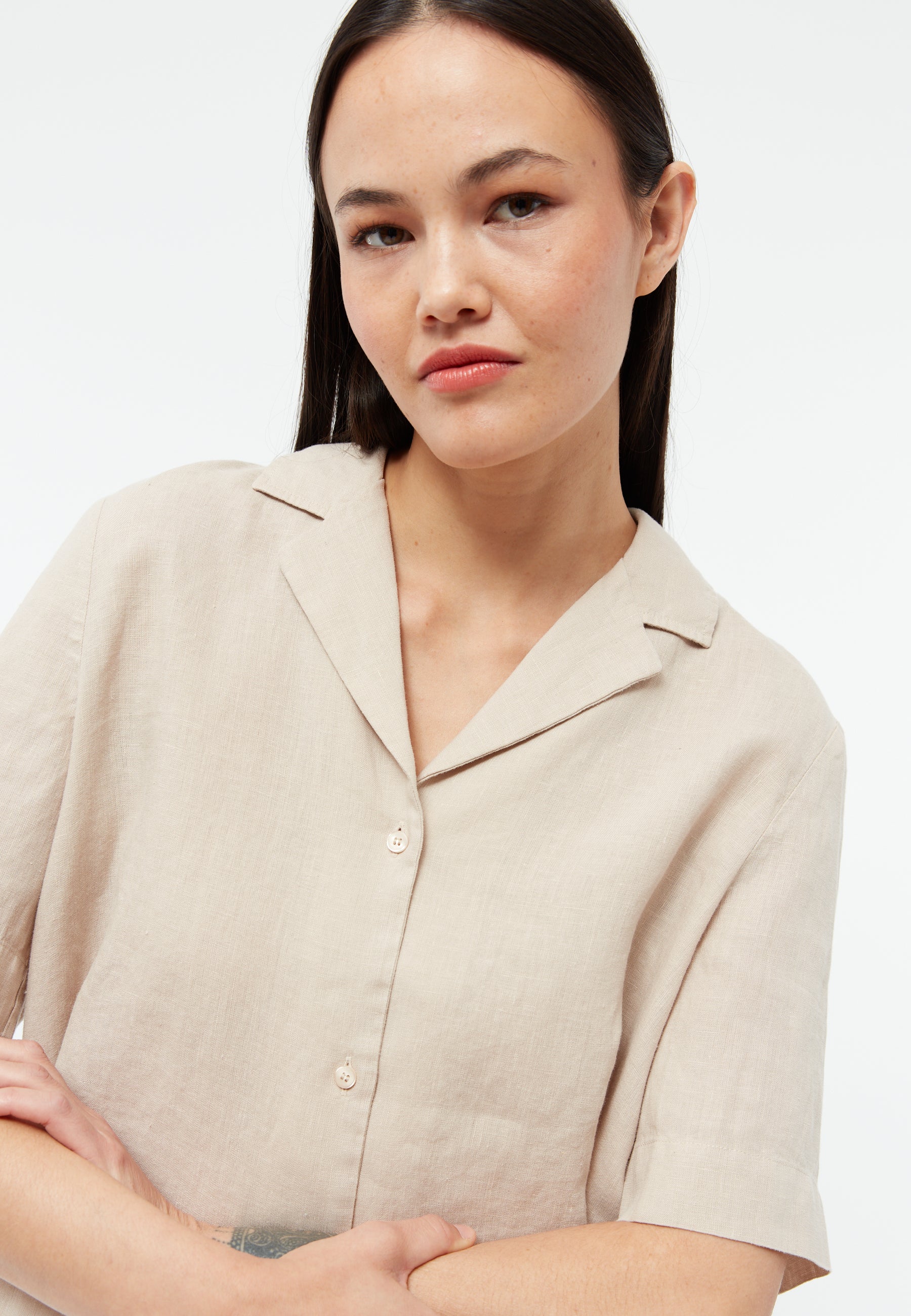 Leinenhemd Carol Beige