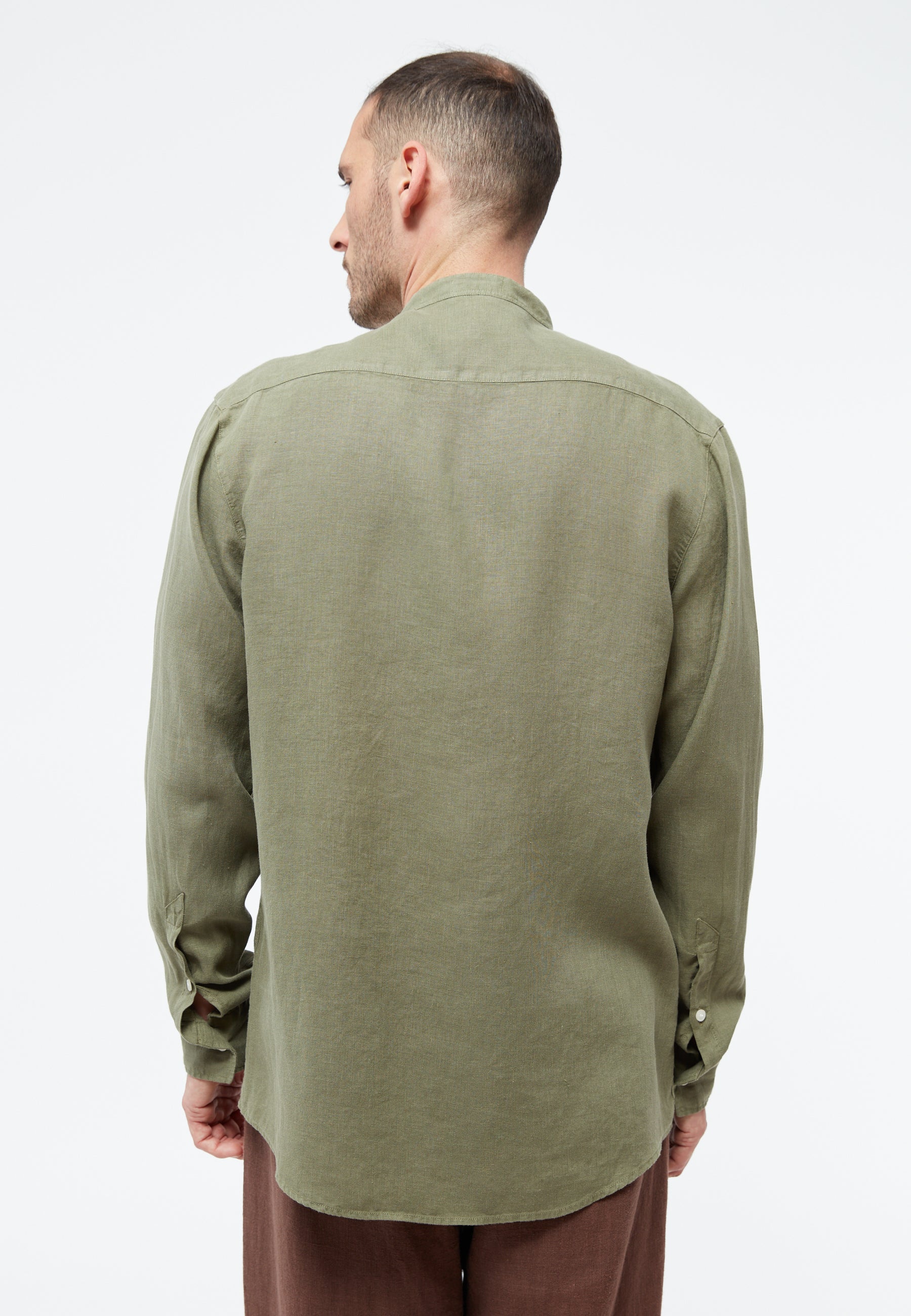 Leinen Hemd Wes Faded Olive