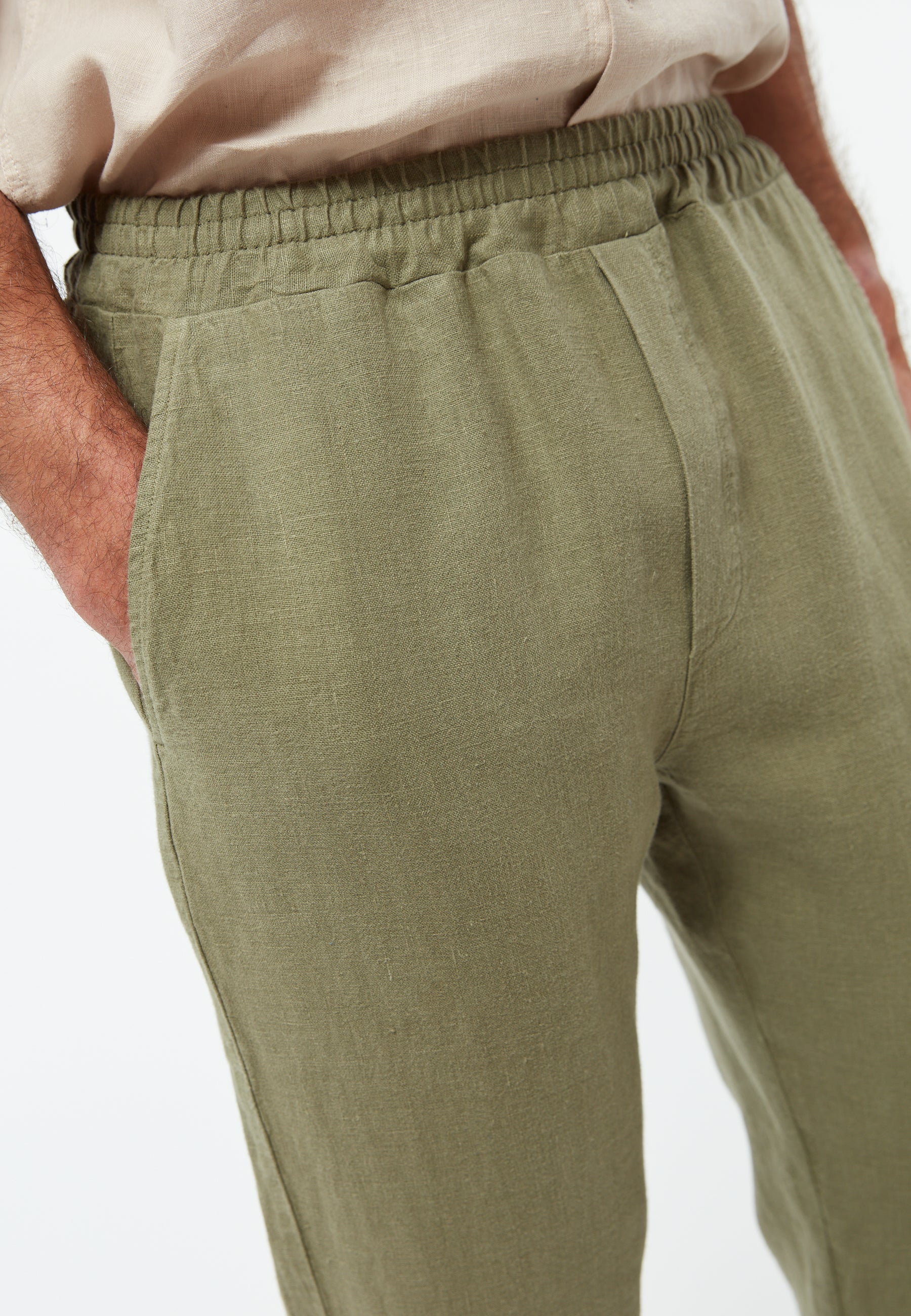Linen Trousers Eric Faded Olive