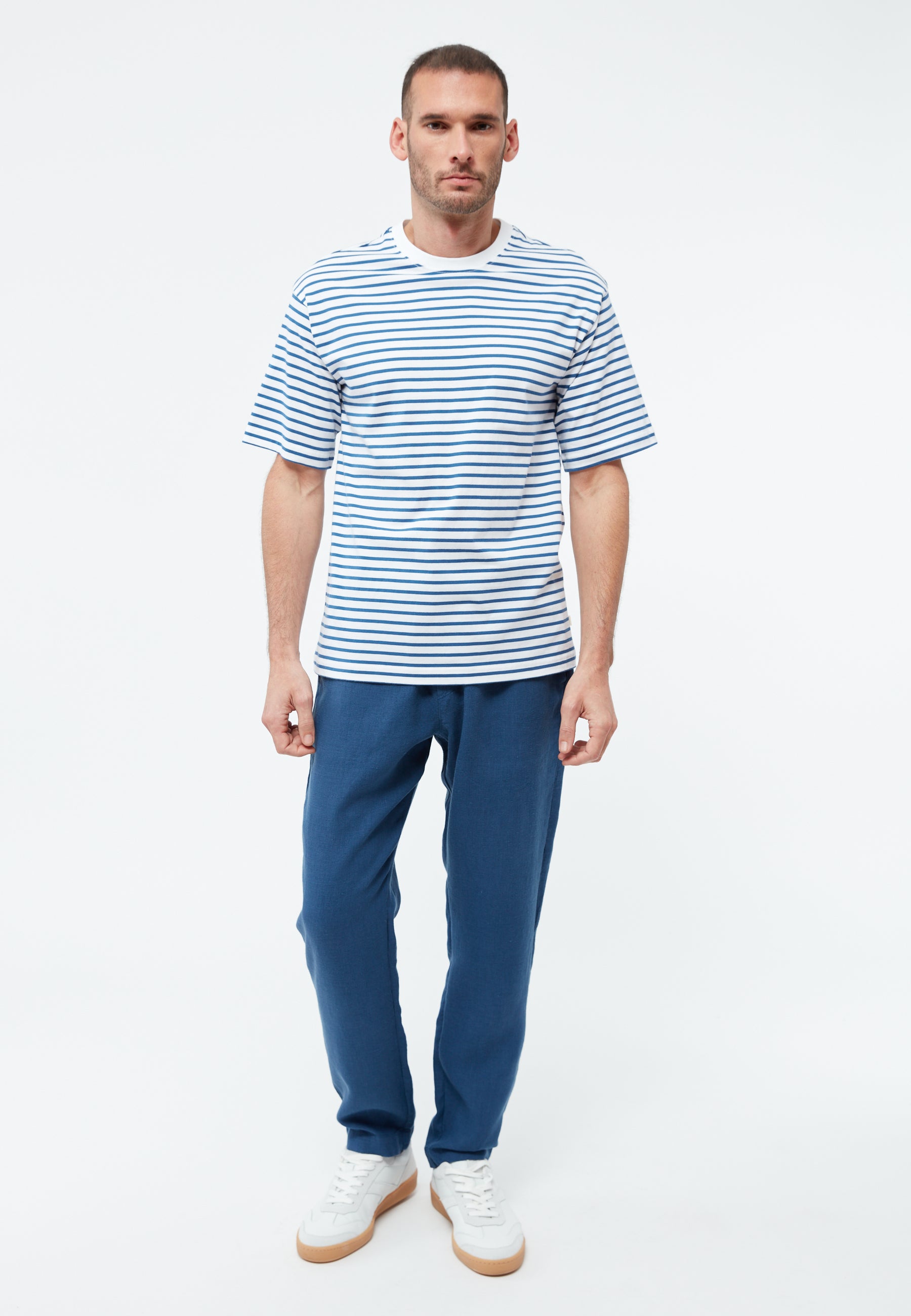 Pantalon en lin Eric Bleu