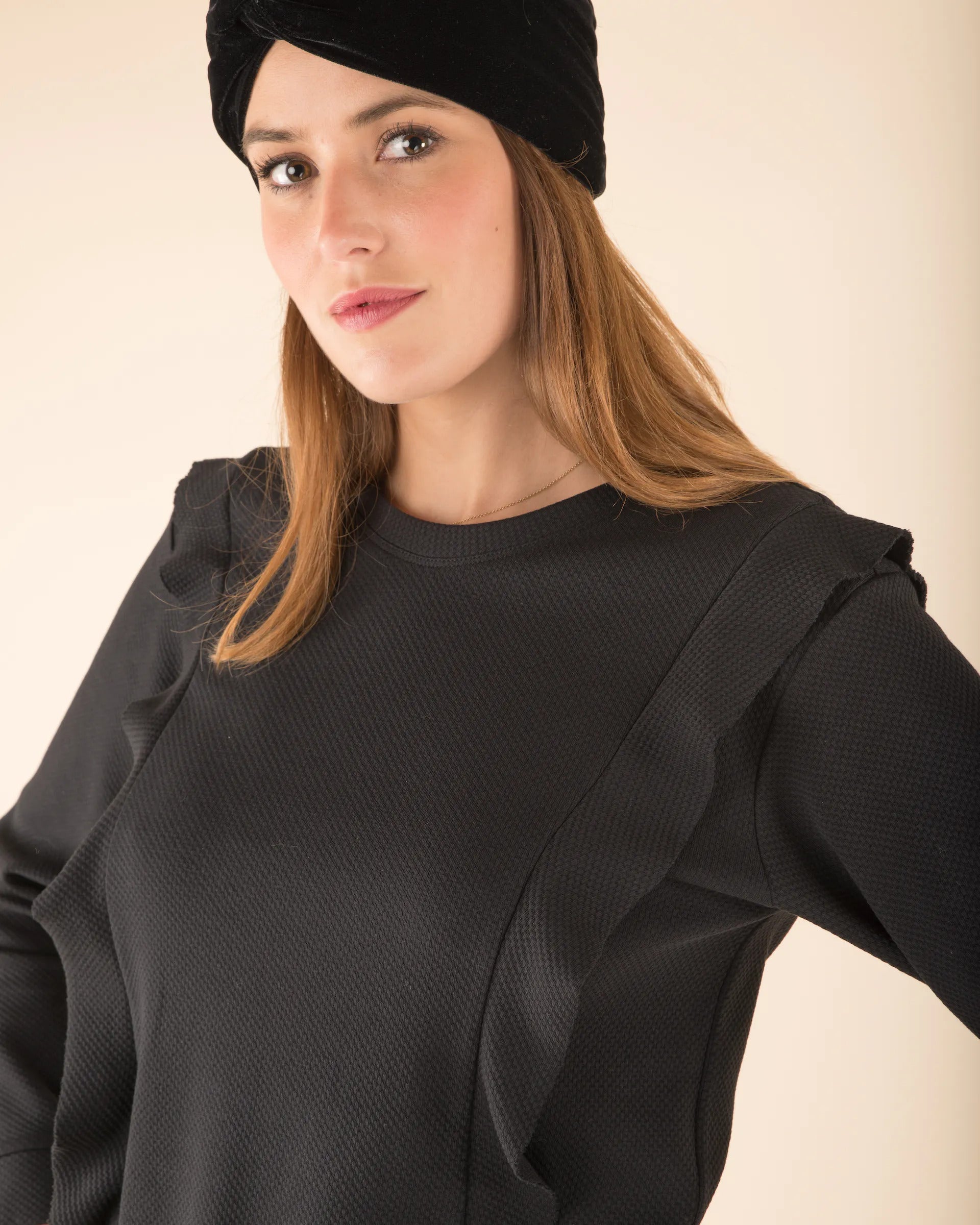 Haut noir Hélène en coton
