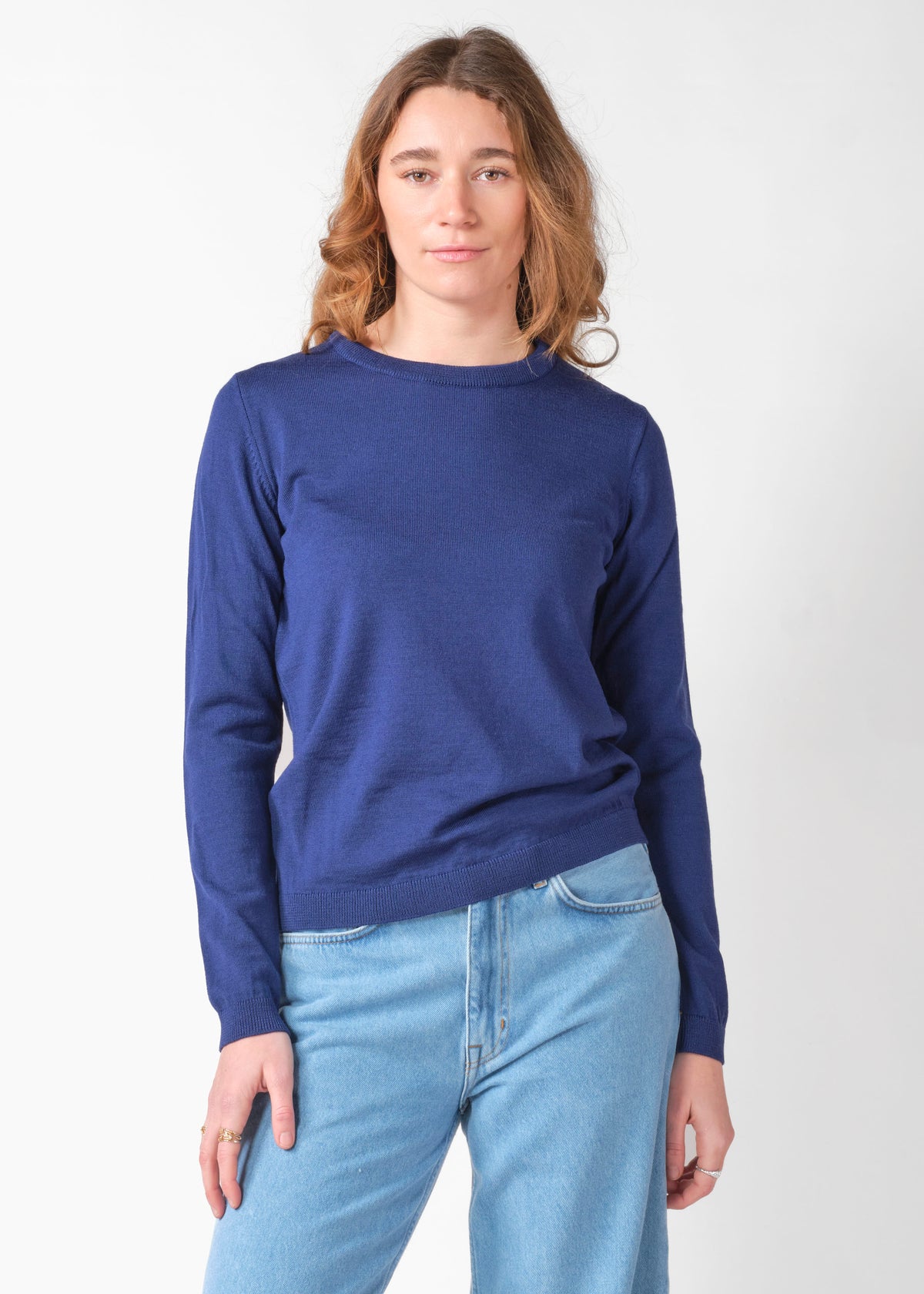 Pull fin merinos bleu