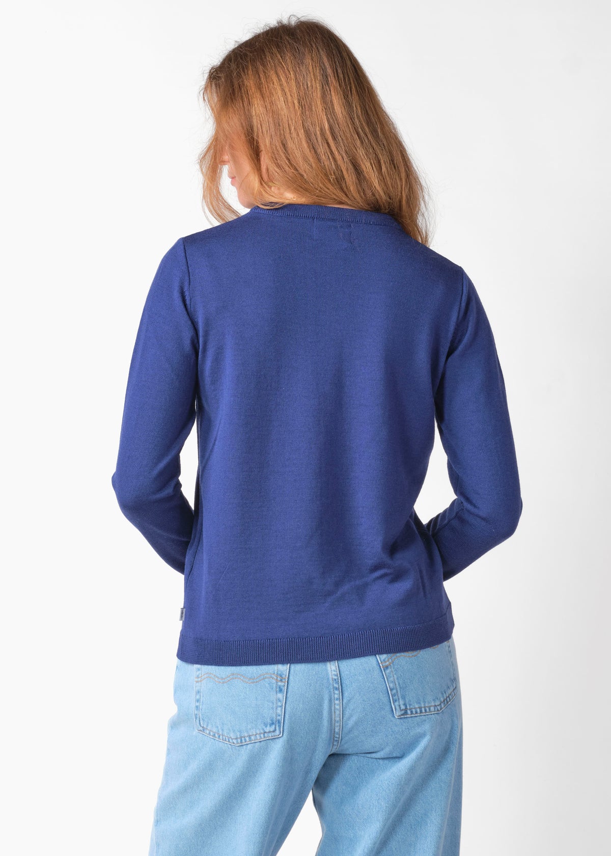 Pull fin merinos bleu