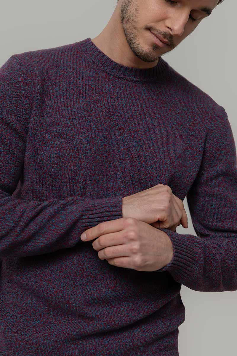Pull Cachemire Roméo Bordeaux Chiné