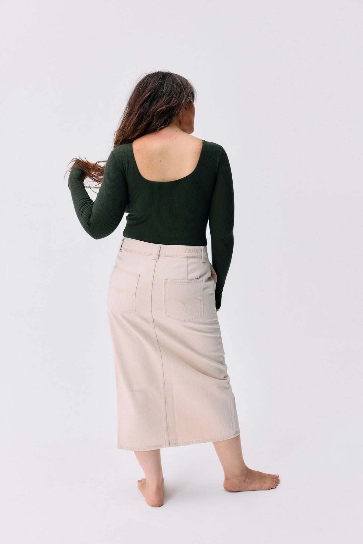 Top Isaure vert sylve