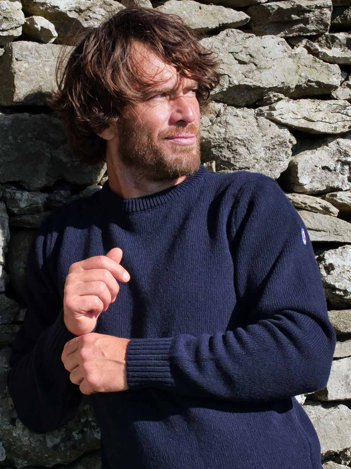 Pull mérinos Homme Le Frileux Marine