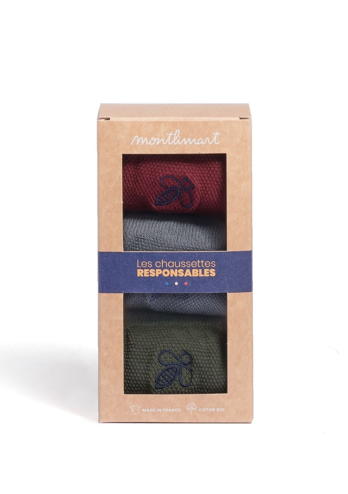 Coffret Chaussettes Kaki Bordeaux Gris 