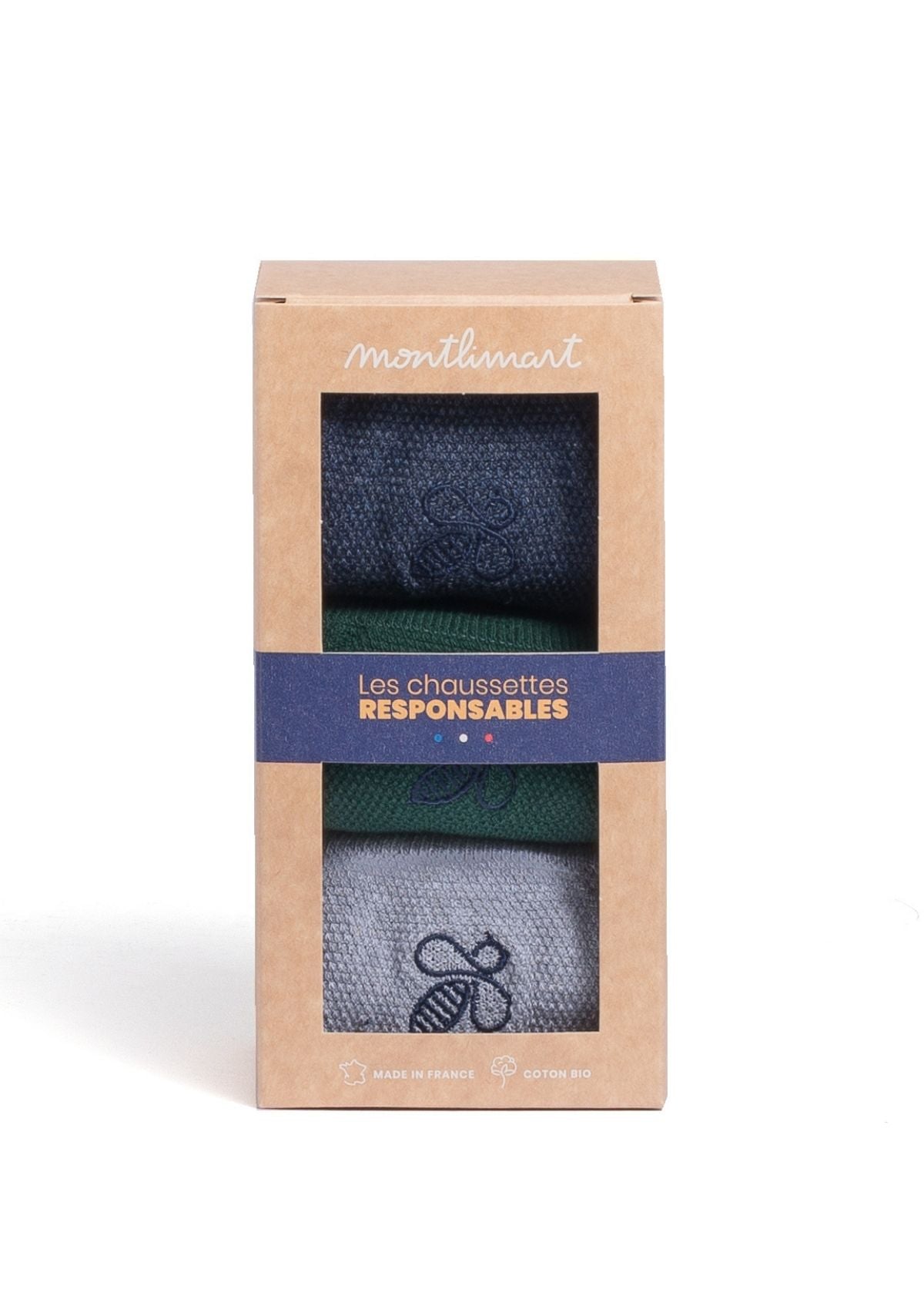 Coffret Chaussettes Gris Vert Marine