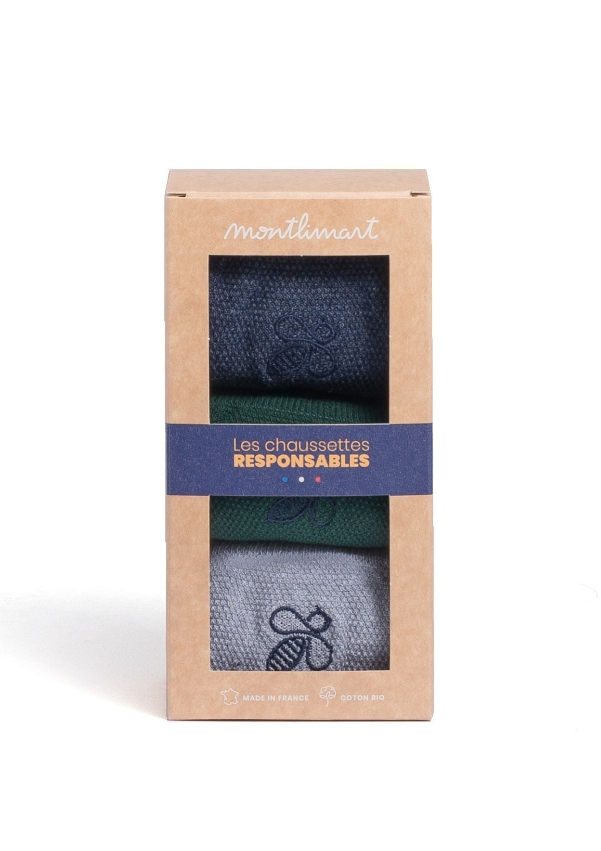 Coffret Chaussettes Gris Vert Marine 