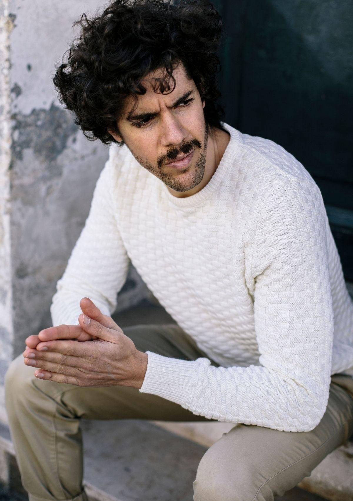 Pull Damier Ecru