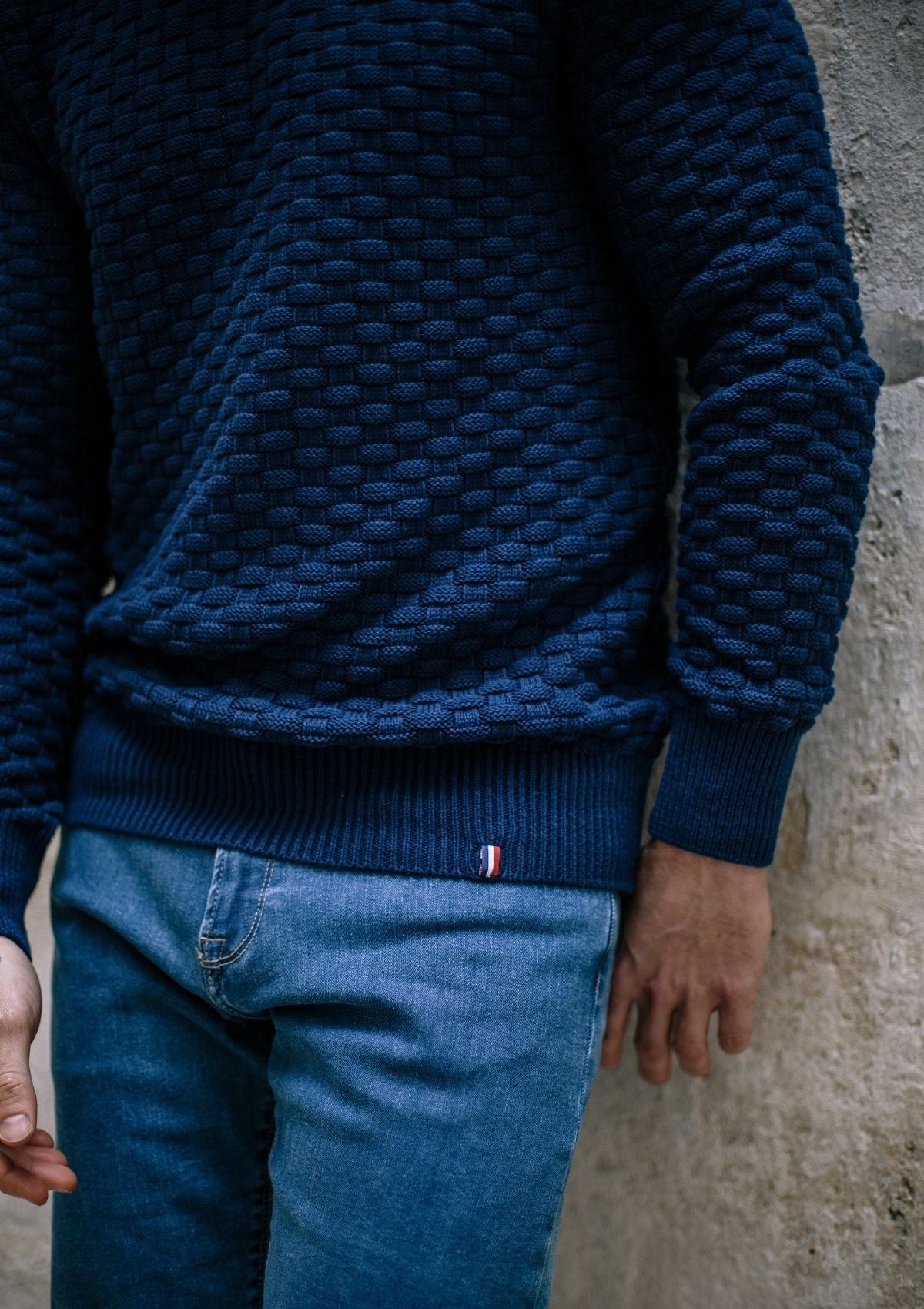 Pull Damier Bleu marine 