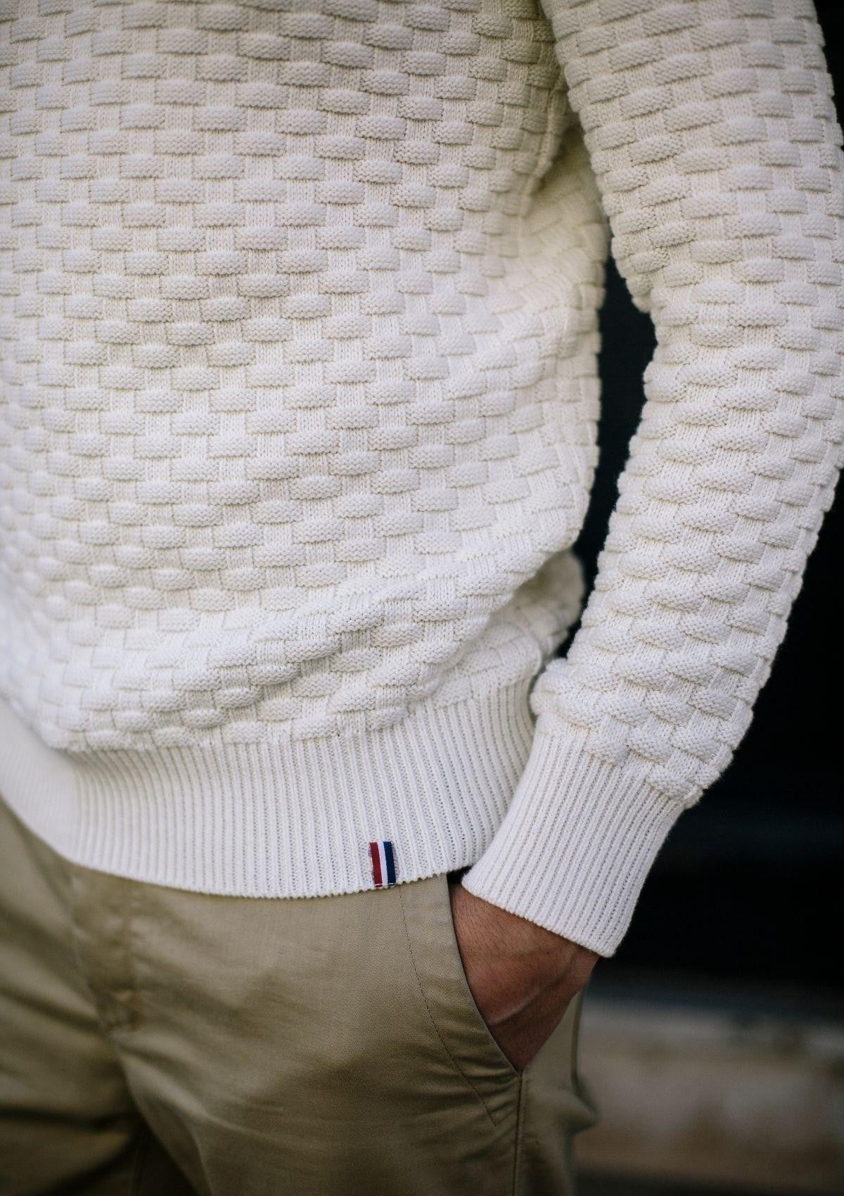 Pull Damier Ecru