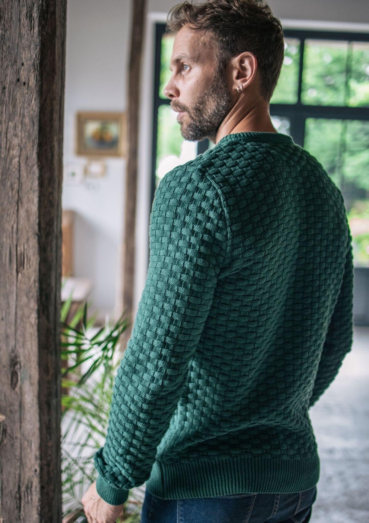 Pull Damier Vert