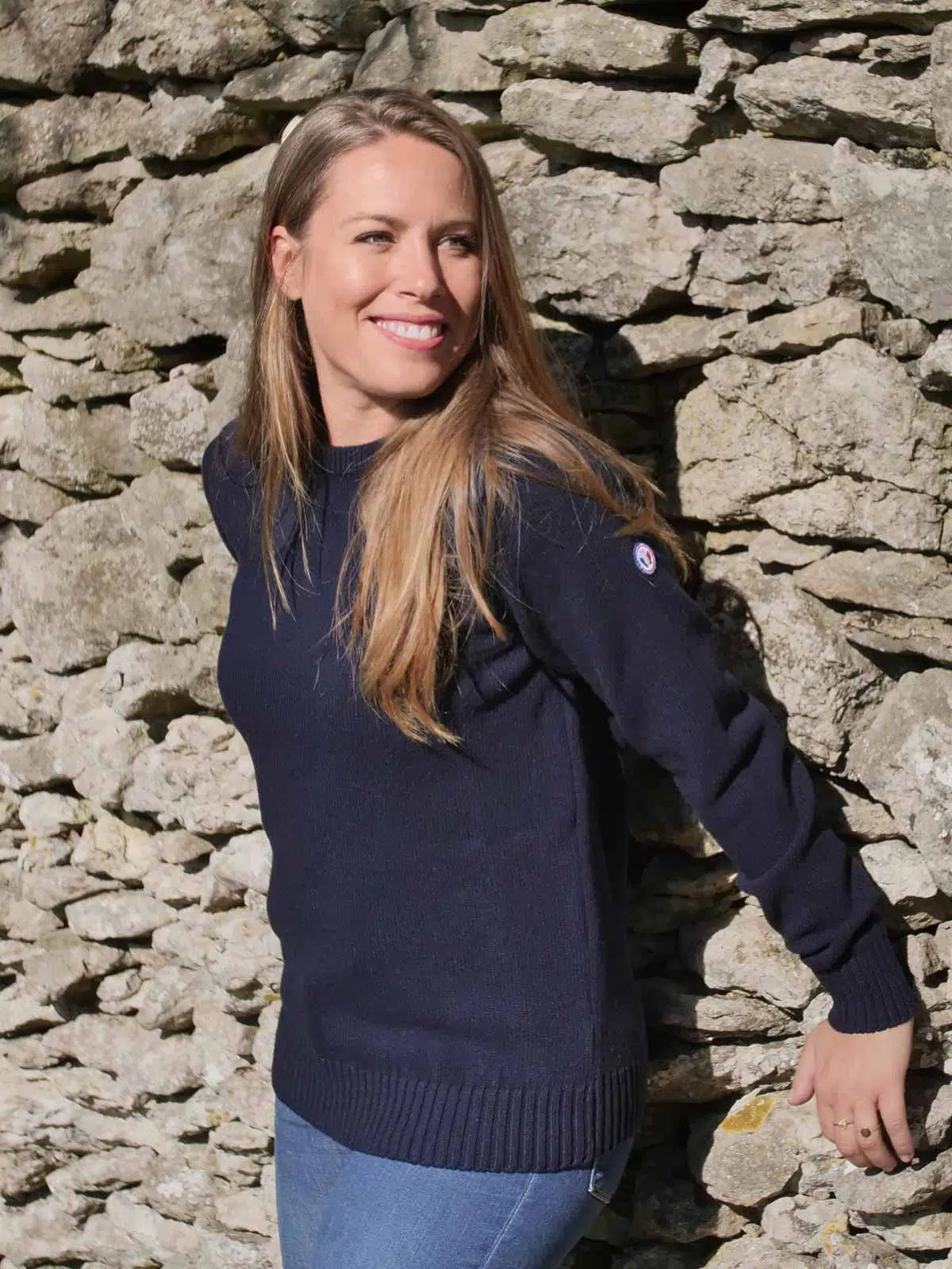 Warm Merino Sweater Le Frileux Navy