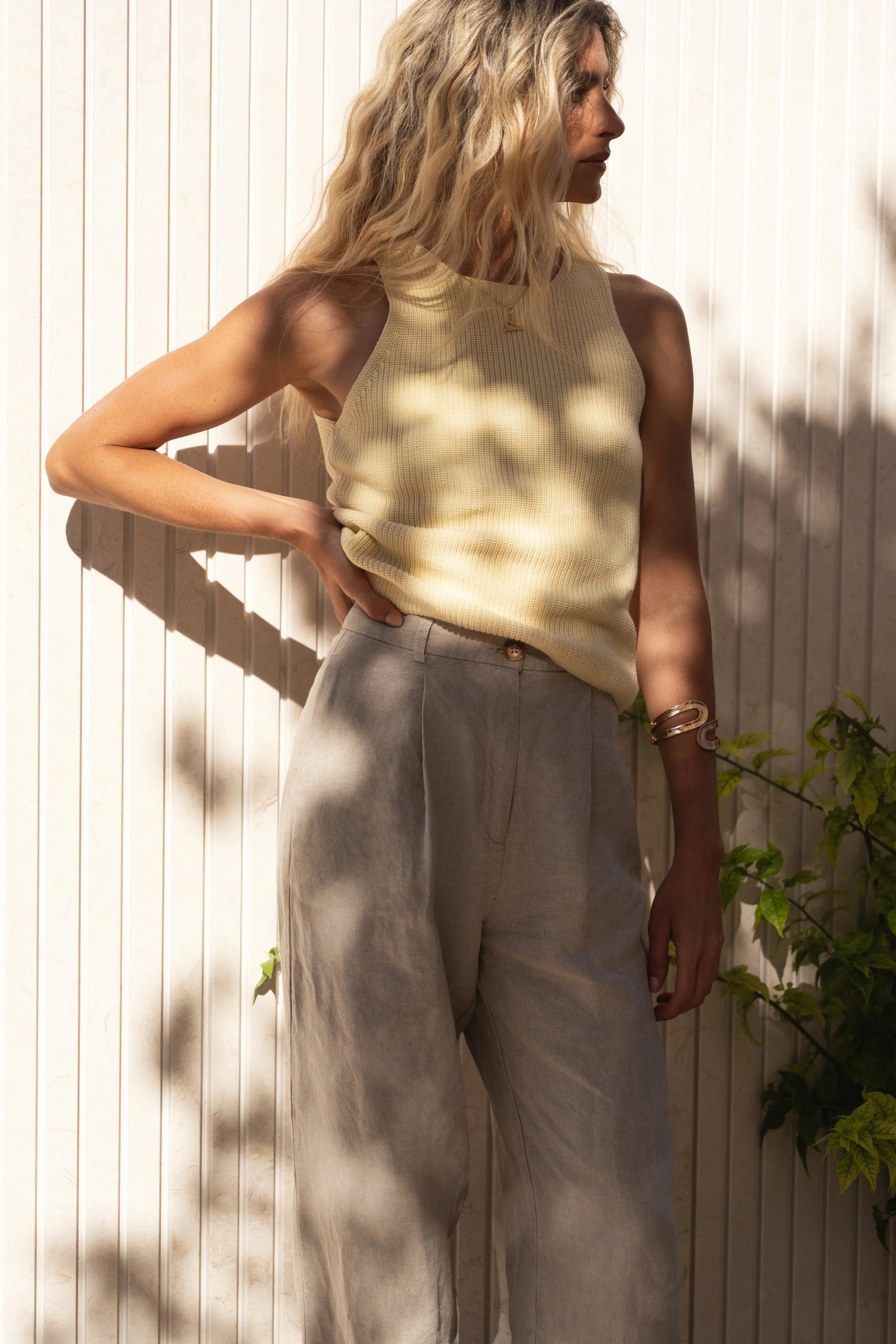 Ärmellos Top Claire Gelb