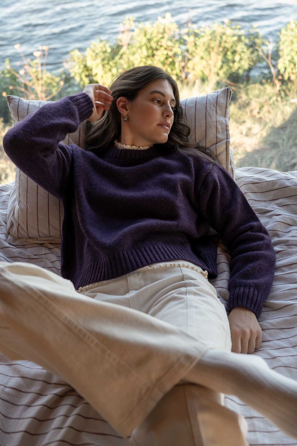Cropped Sweater Claudia Eggplant