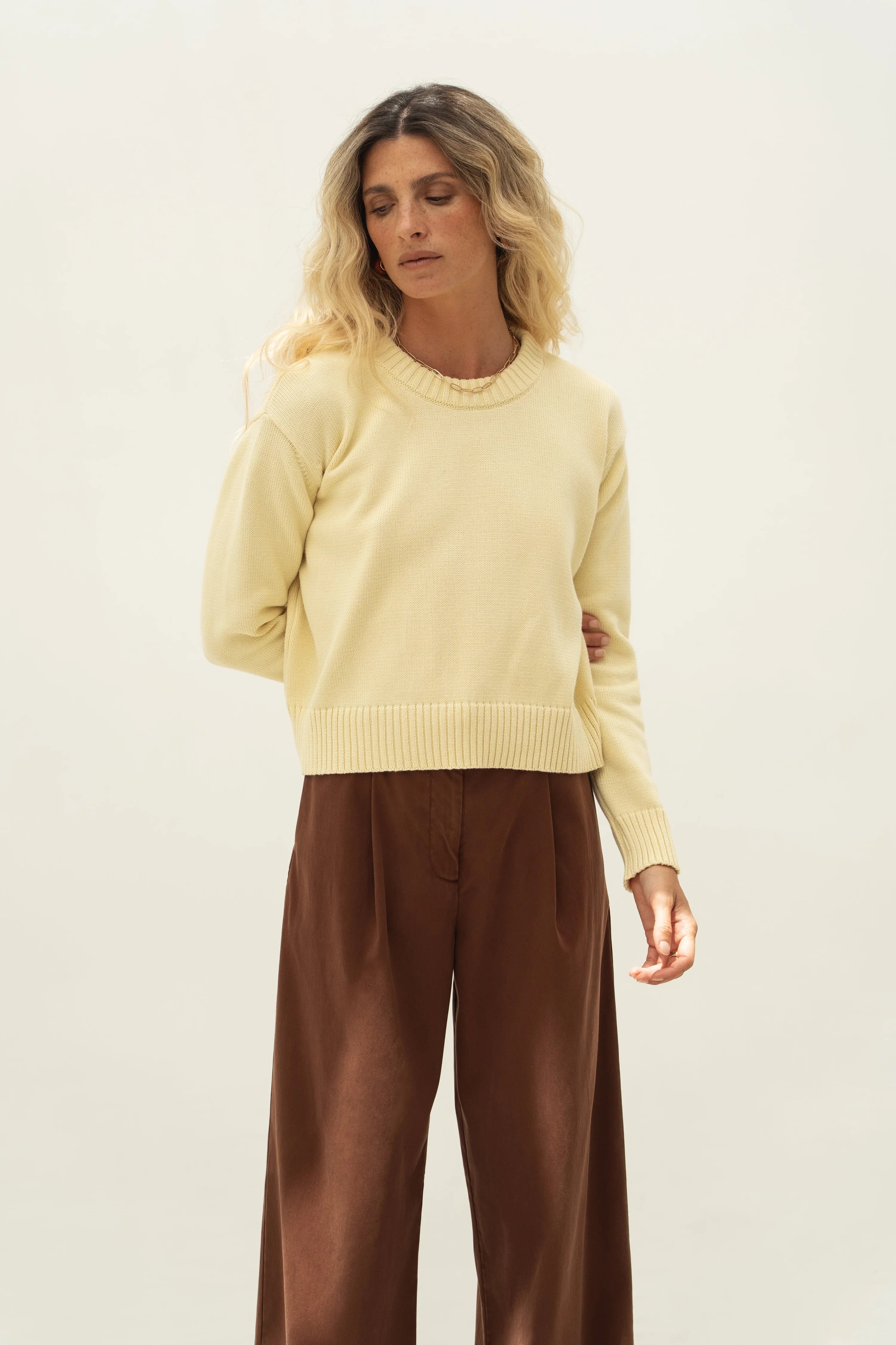 Baumollpullover Claudia Gelb