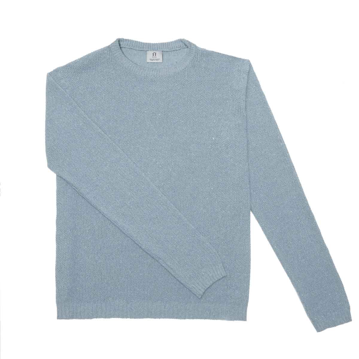 Pull Coton Gino Bleu méditerranée