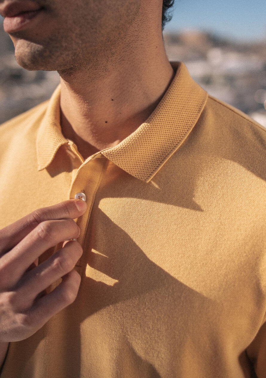 Men's organic cotton polo shirt Amical Yellow