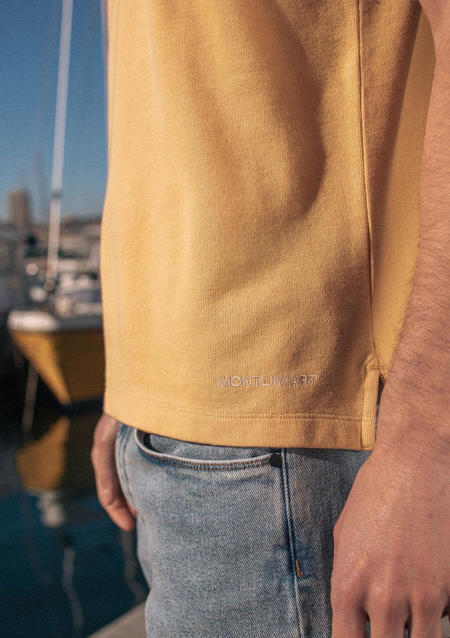 Men's organic cotton polo shirt Amical Yellow