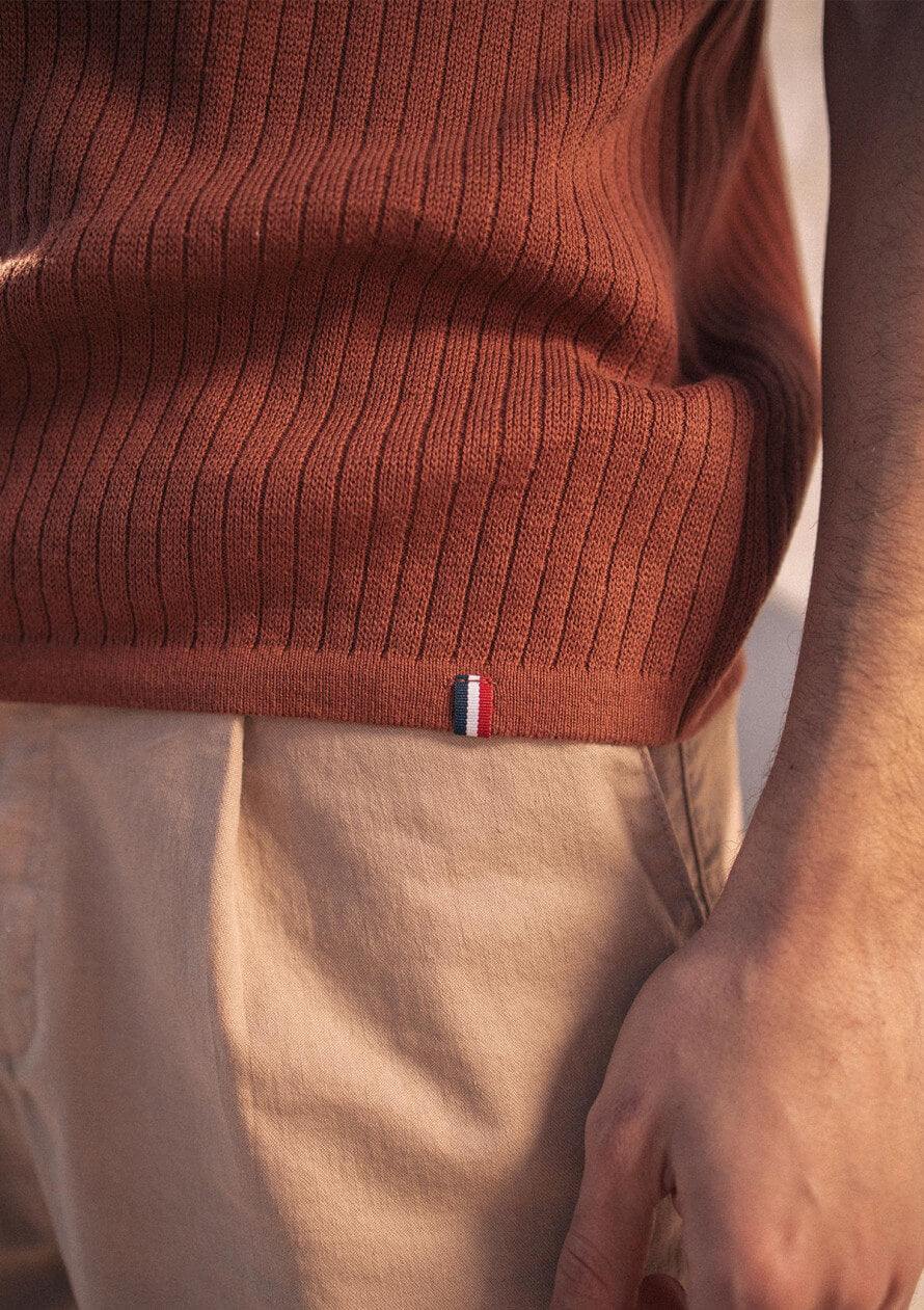 Polo en coton bio Dune Terracotta