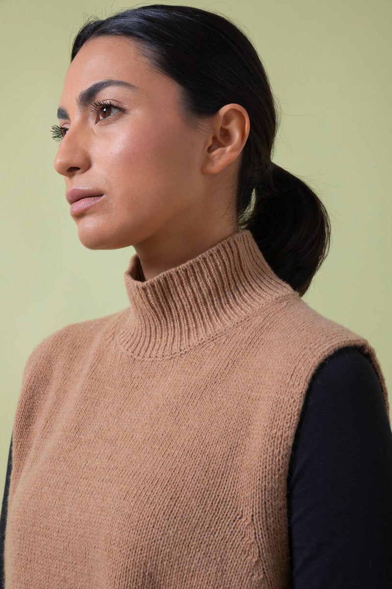 Pull sans manches en cachemire Matilde Beige