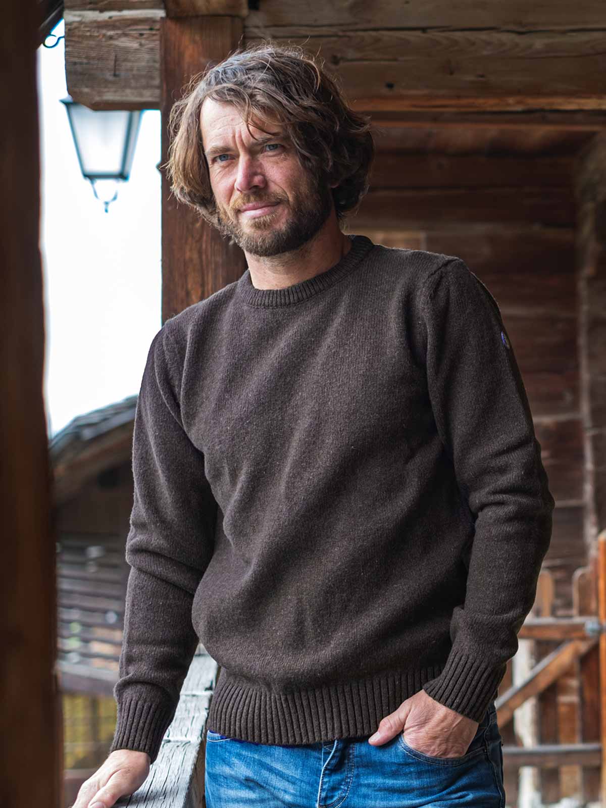 Pull mérinos Homme Le Frileux Chocolat
