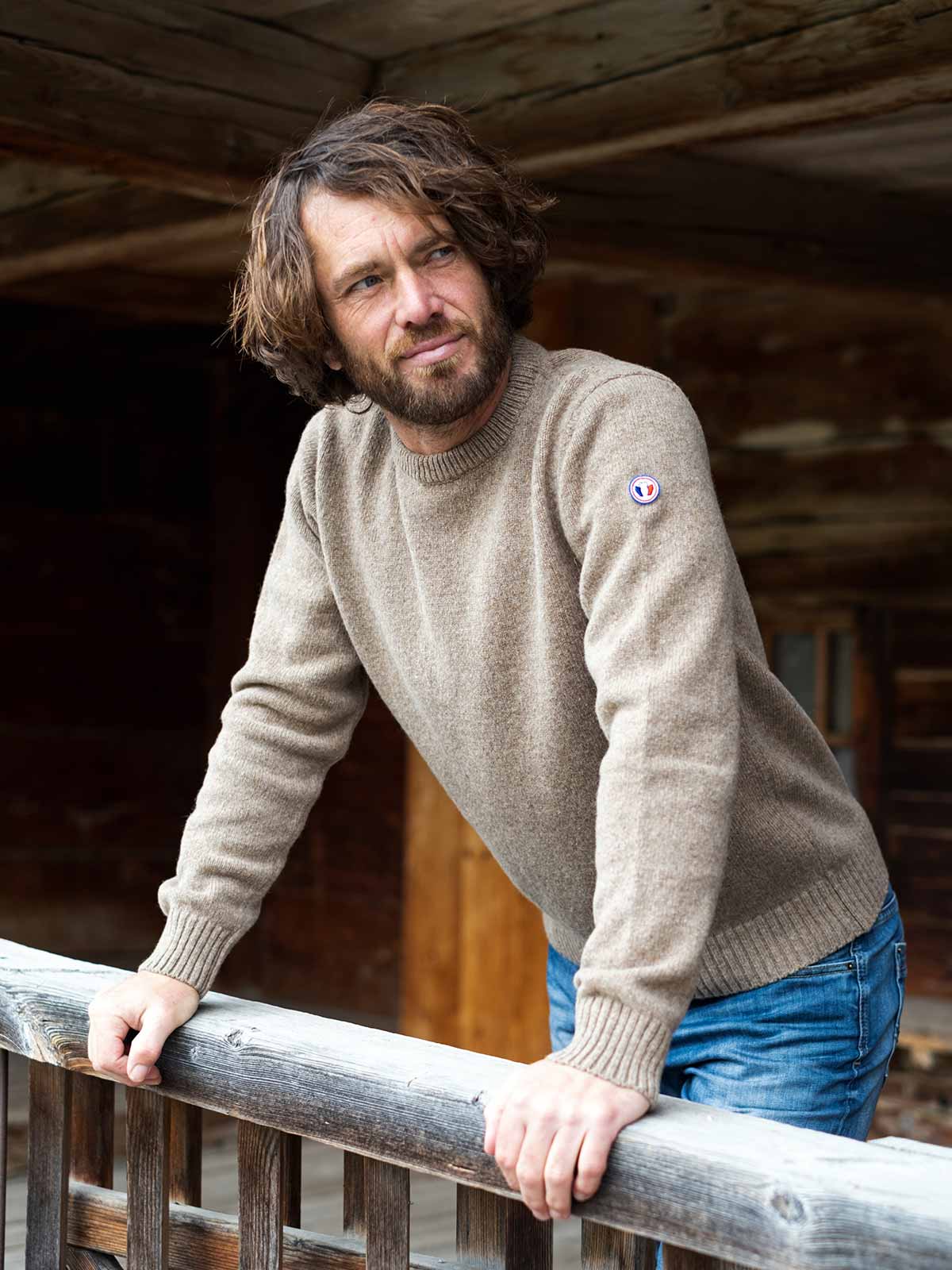 Pull mérinos Homme Le Frileux Naturel 