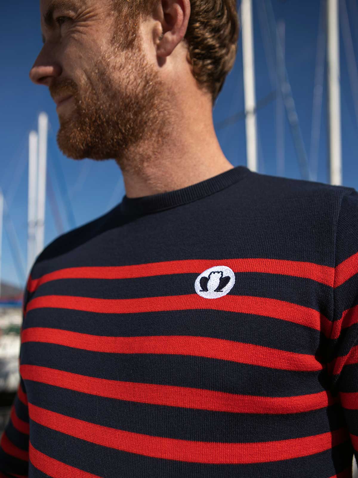 Pull Homme La Marinière rouge 