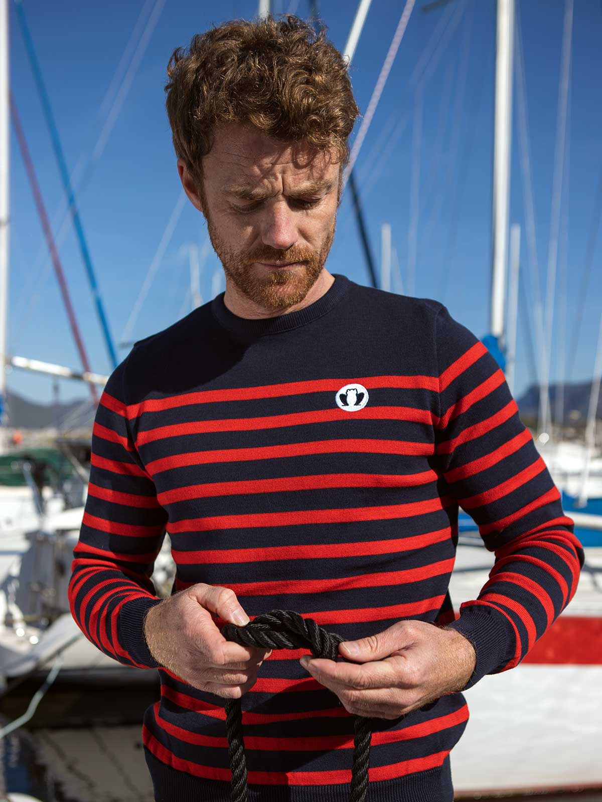 Pull Homme La Marinière rouge 