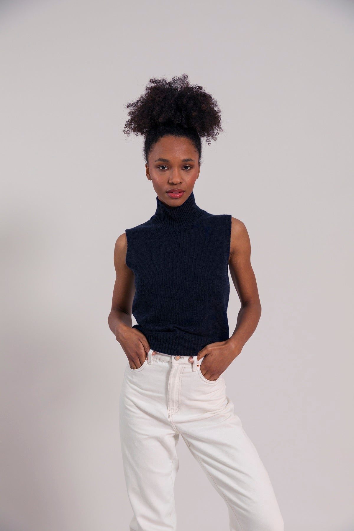 Pull sans manches en cachemire Matilde Noir