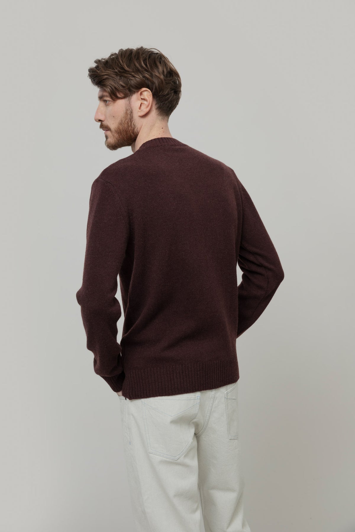 Pull en laine Ferruccio Marron