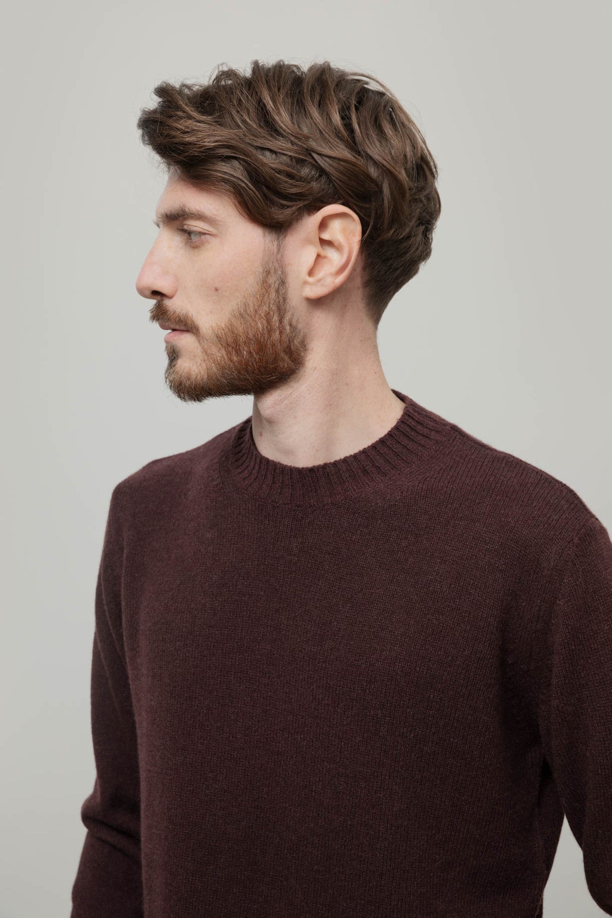 Pull en laine Ferruccio Marron
