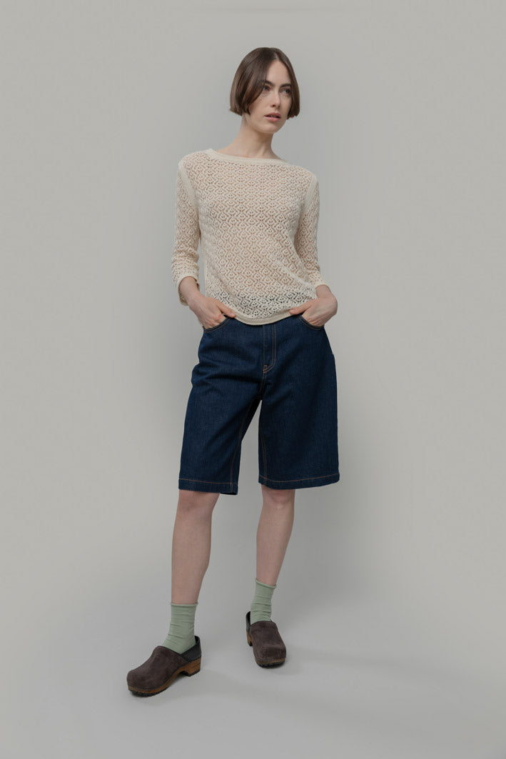 Spitzen Pullover Carmen White Burro