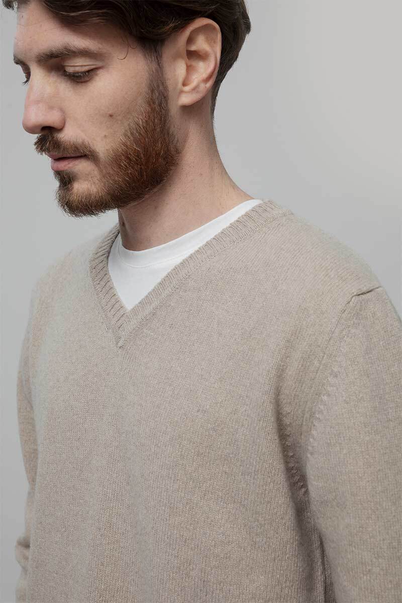 V-Neck Sweater Flavio Beige