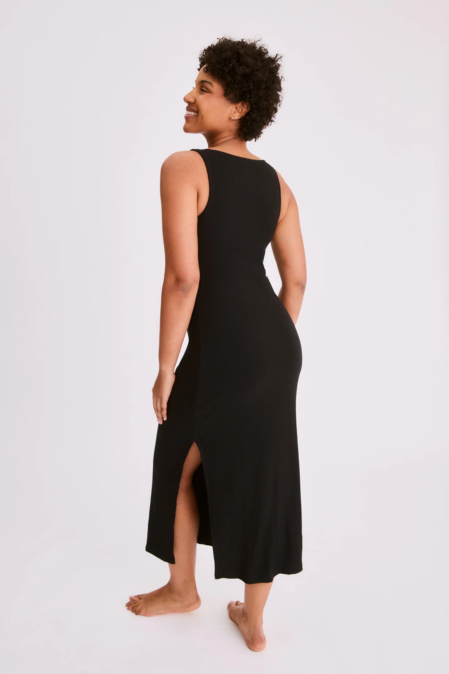 Langes Selene-Kleid Schwarz