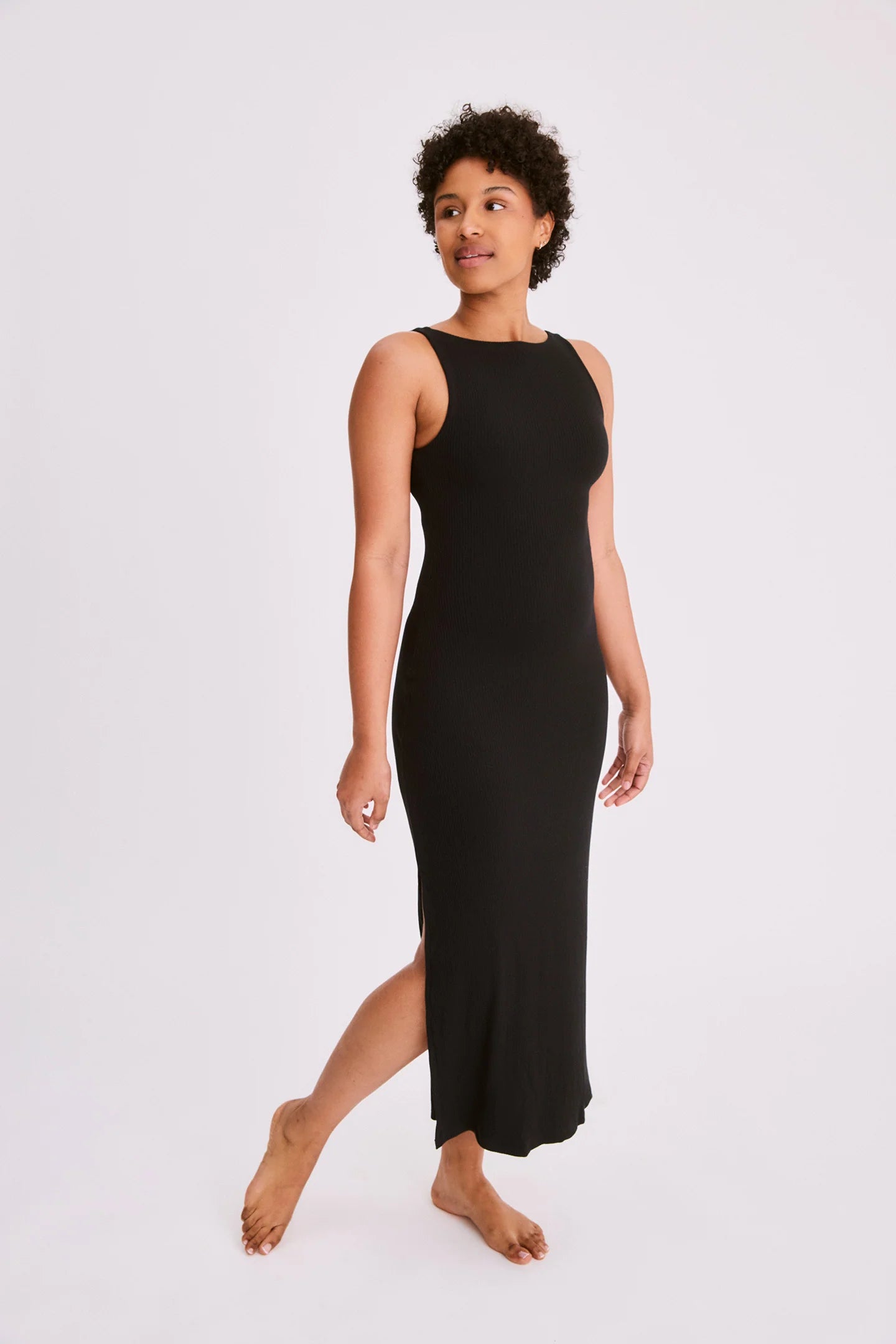 Langes Selene-Kleid Schwarz
