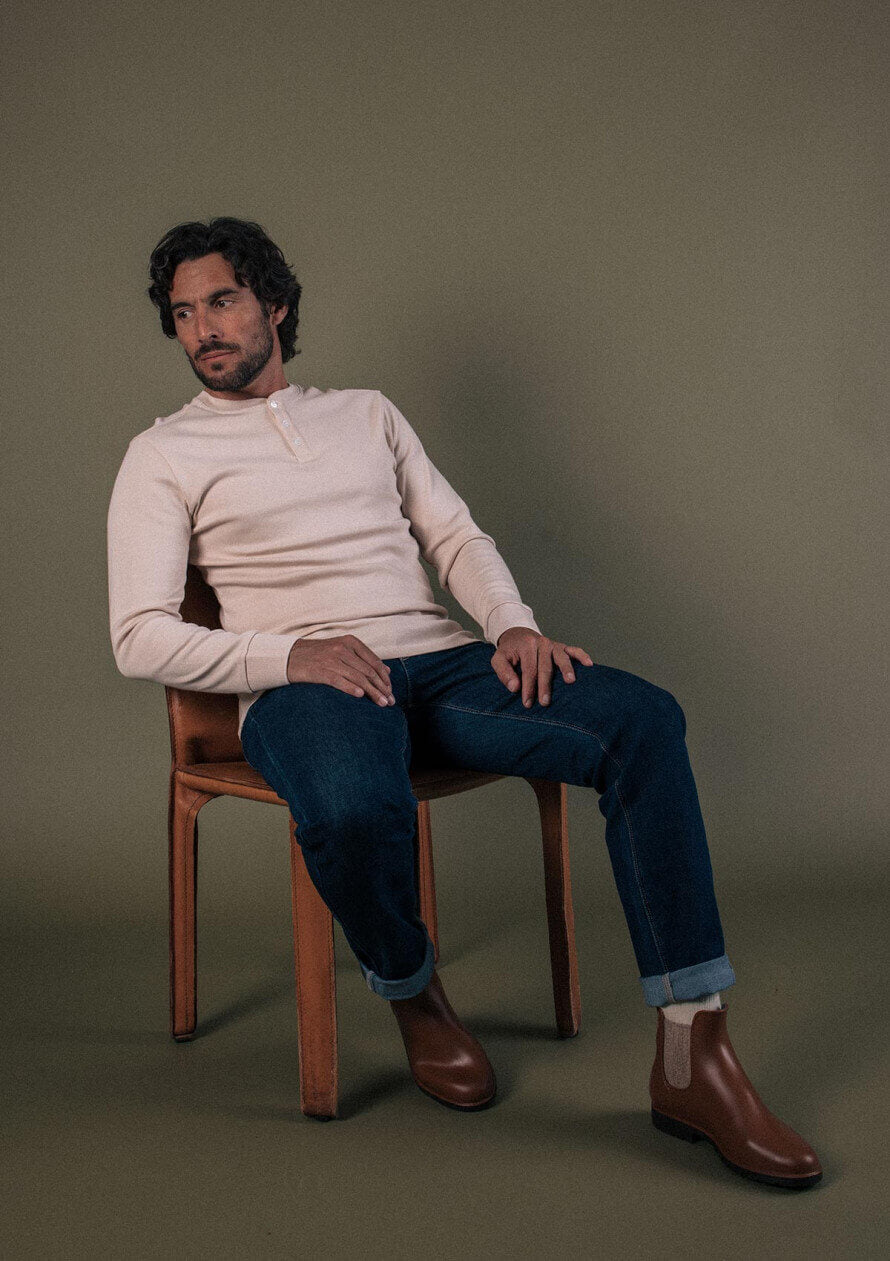 Henley Polo Respect Beige