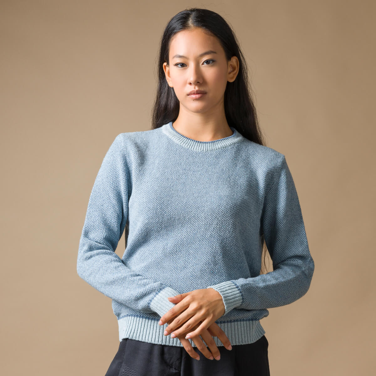 Pull Coton Lina Bleu méditerranée
