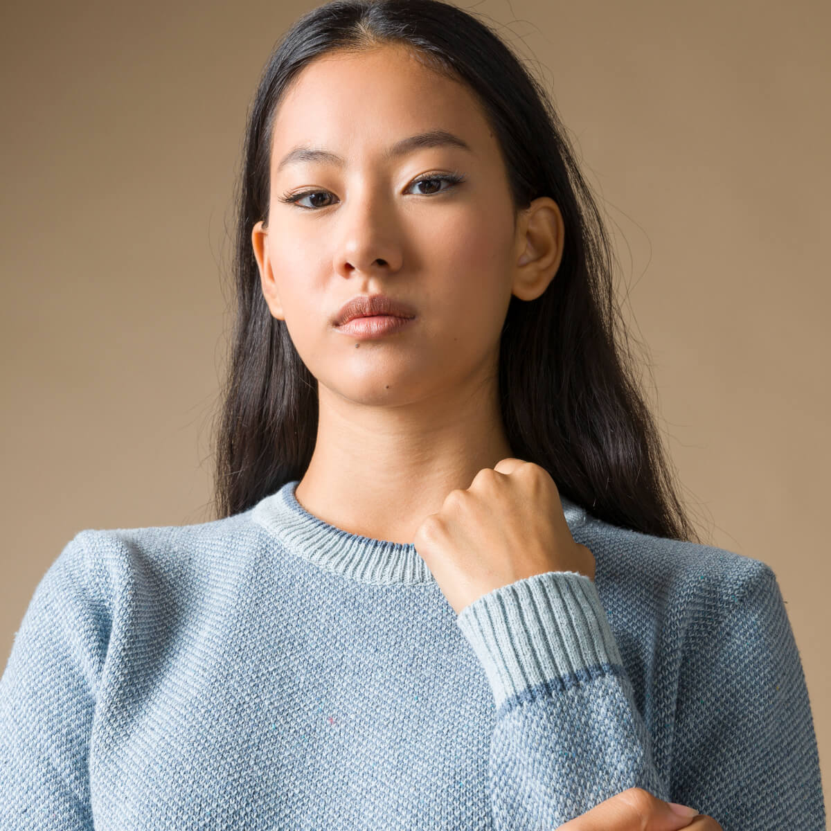 Pull Coton Lina Bleu méditerranée