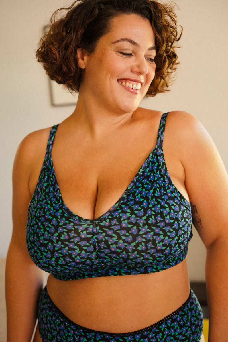 Brassière Mini Fleurs Bleues