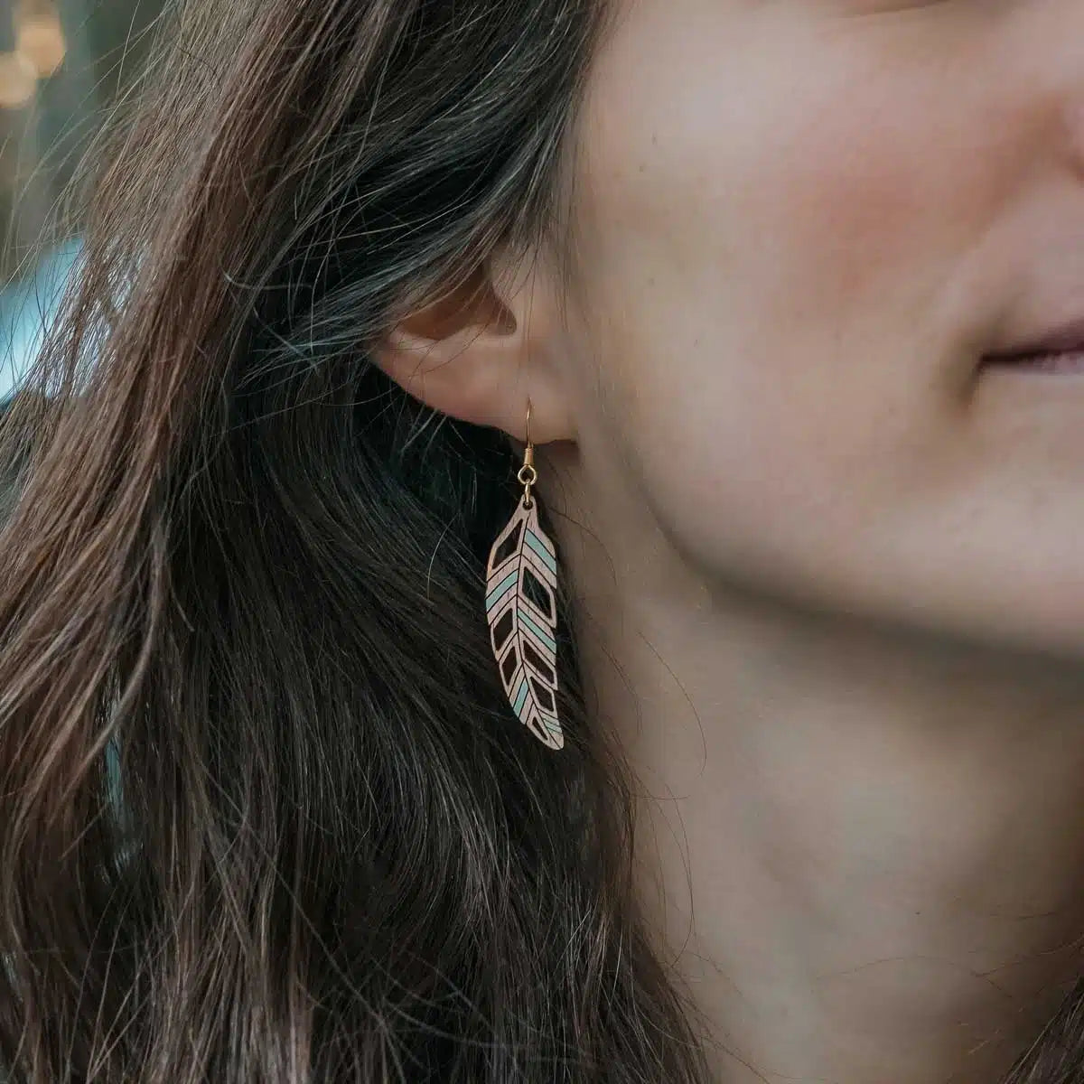 Boucles d'oreilles Piuma Vertes
