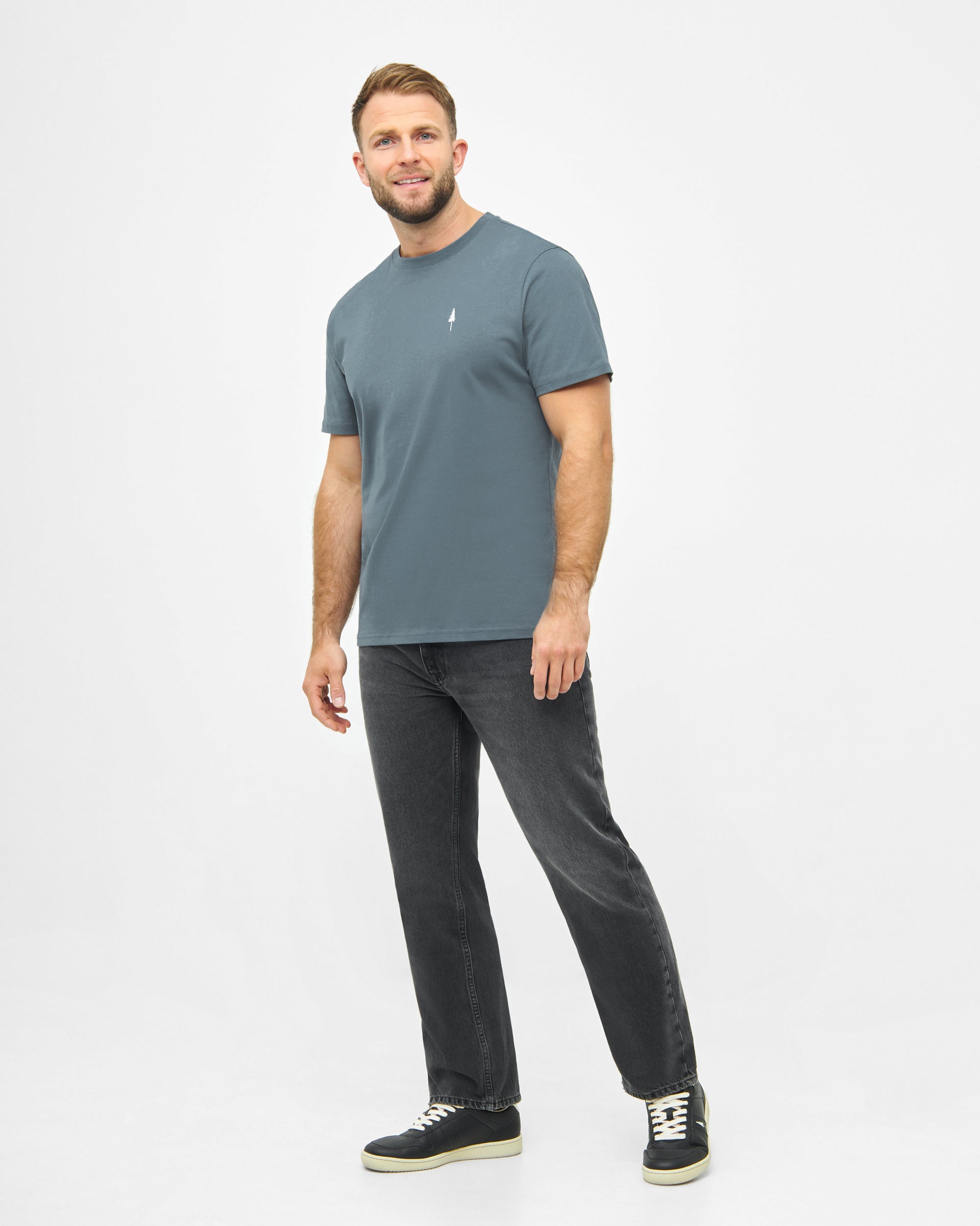 Men's organic cotton T-shirt Treeshirt Steel Blue