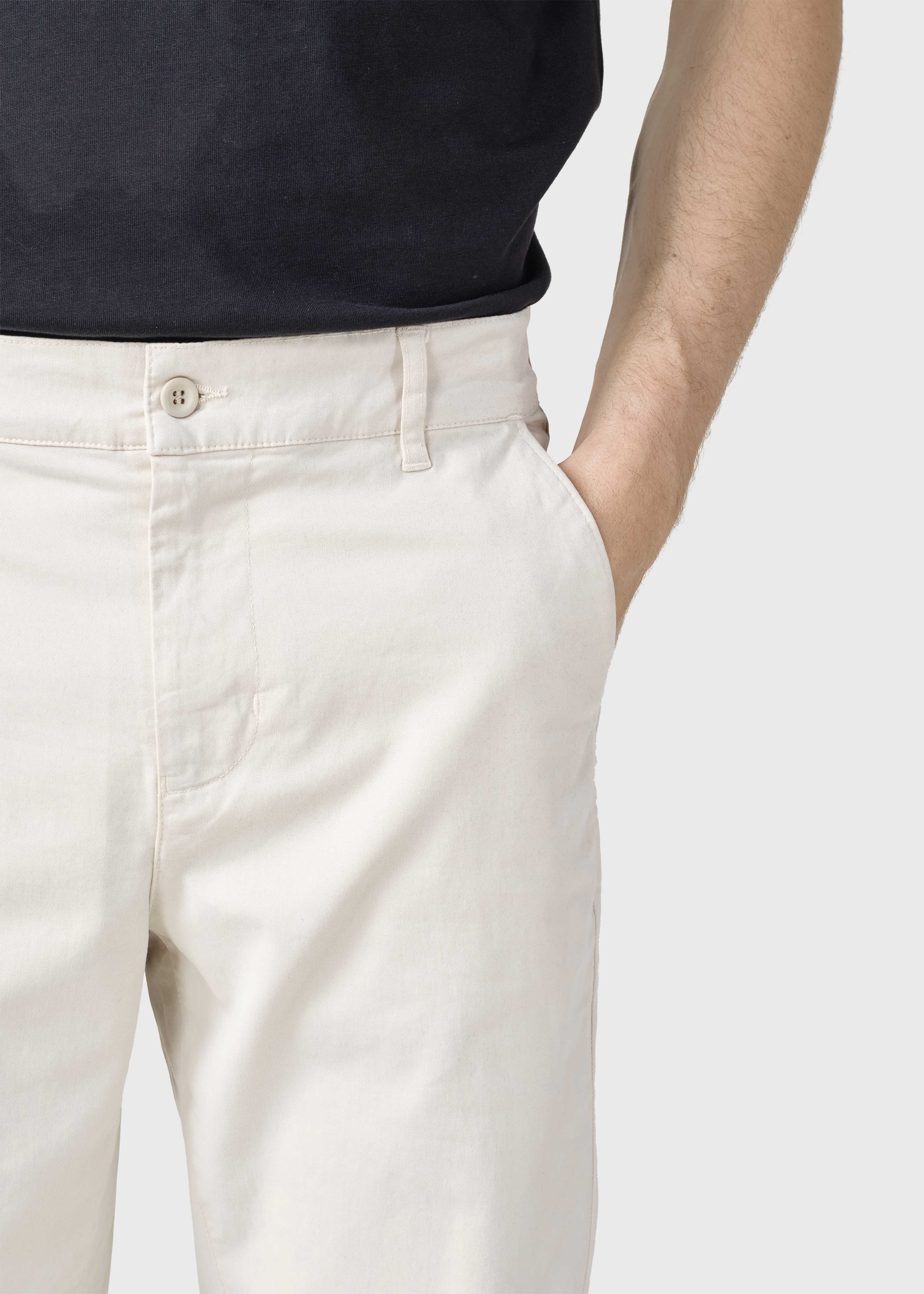 Chino Bio-Baumwolle Chino Allan Twill Ekru