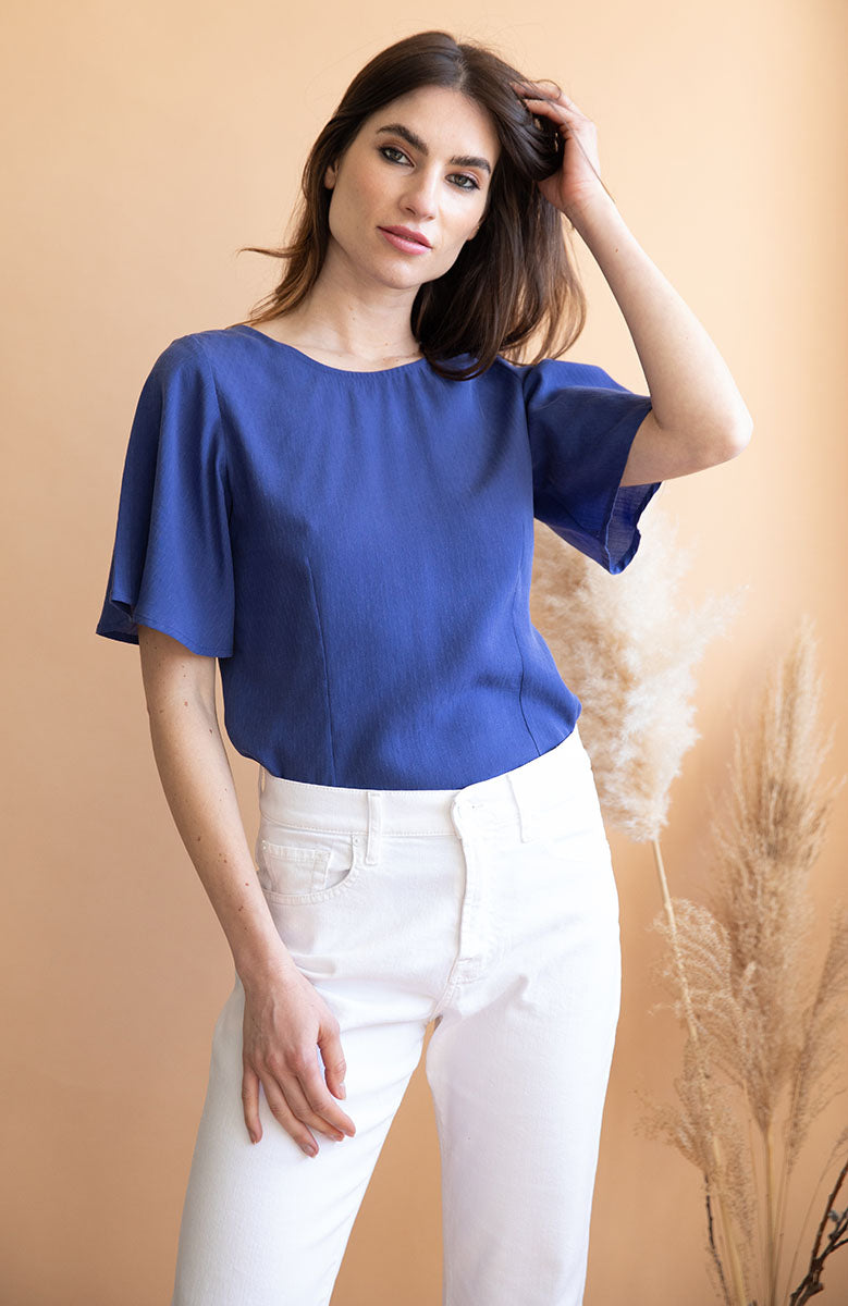 Blouse Lys Réversible Bleue Roi 