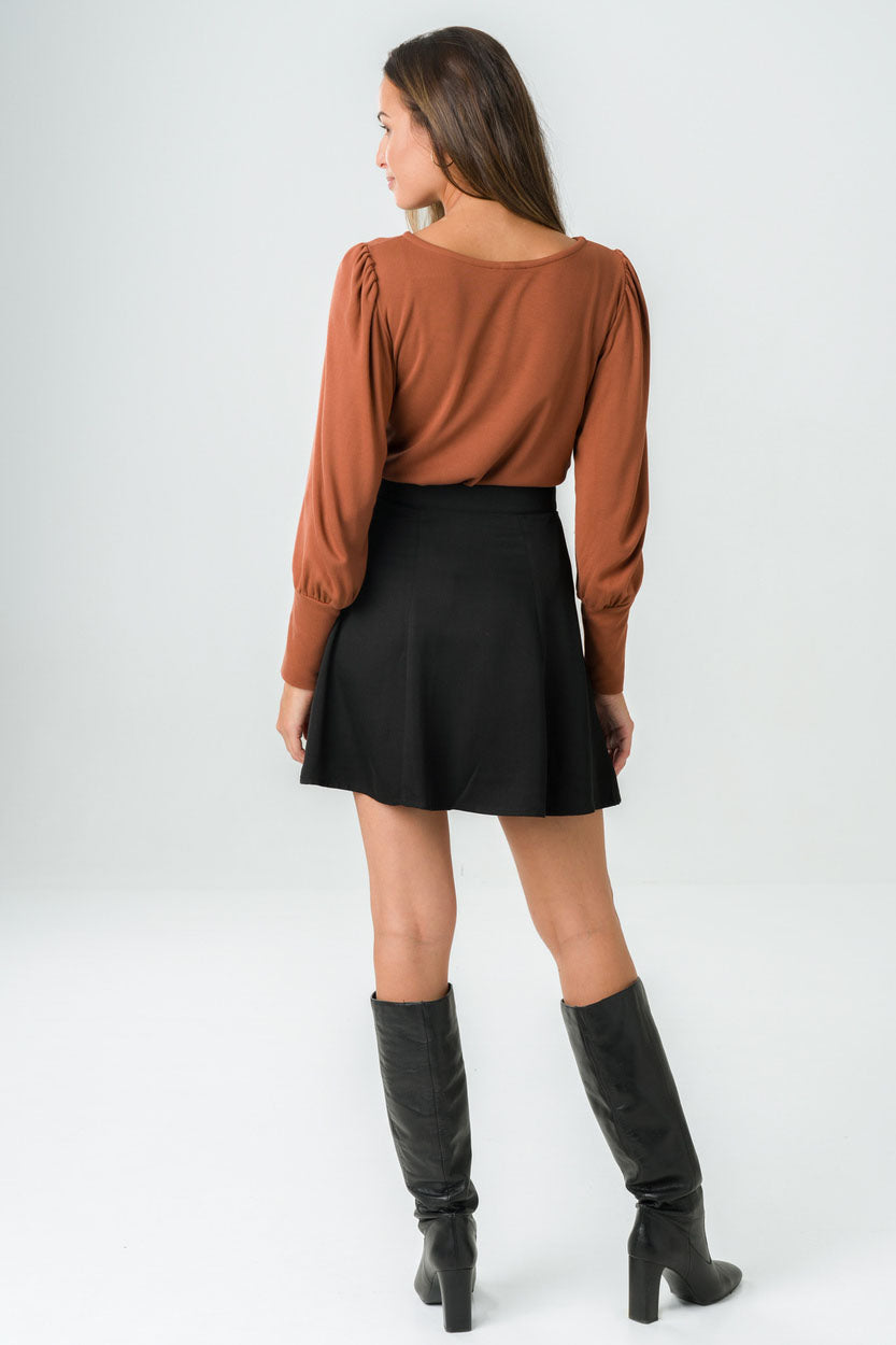 Short buttoned skirt Parrotia Black